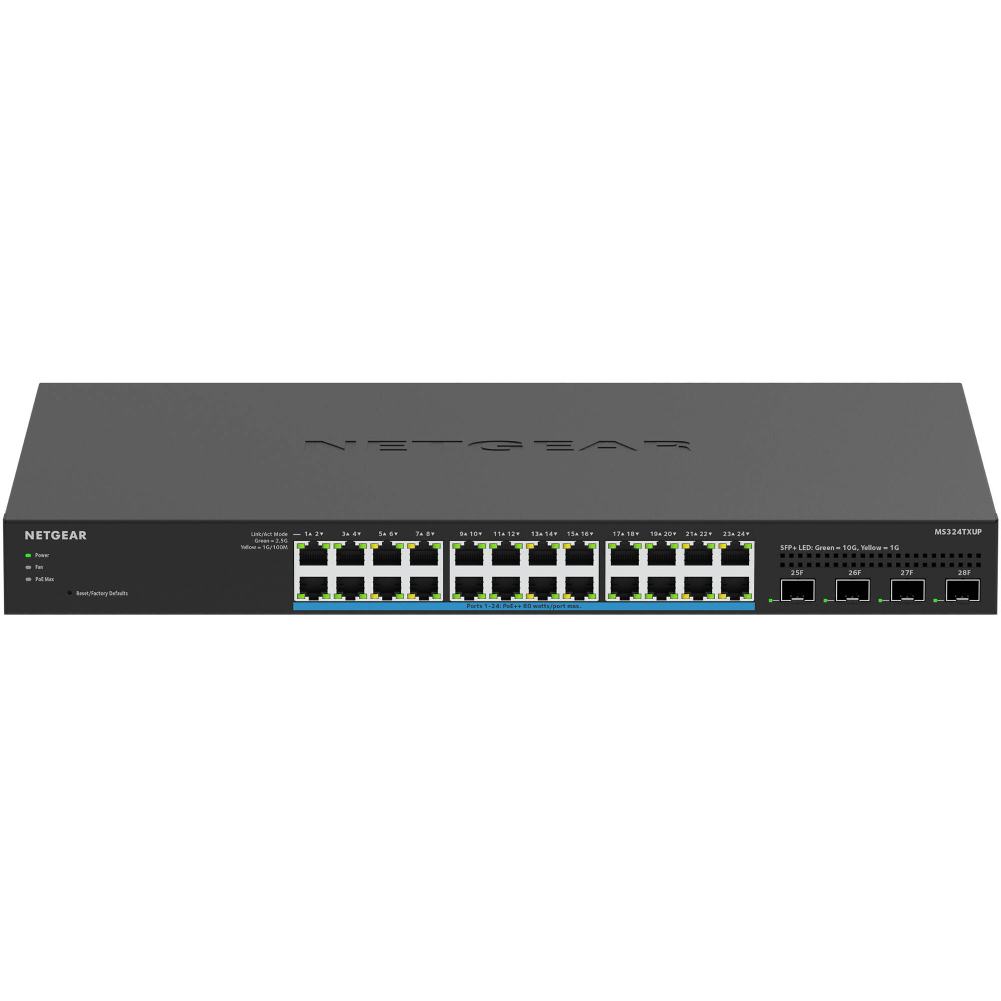 Netgear MS324TXUP-100NAS 24-port PoE++ smart switch with 10G uplinks for managed edge networking — view 2