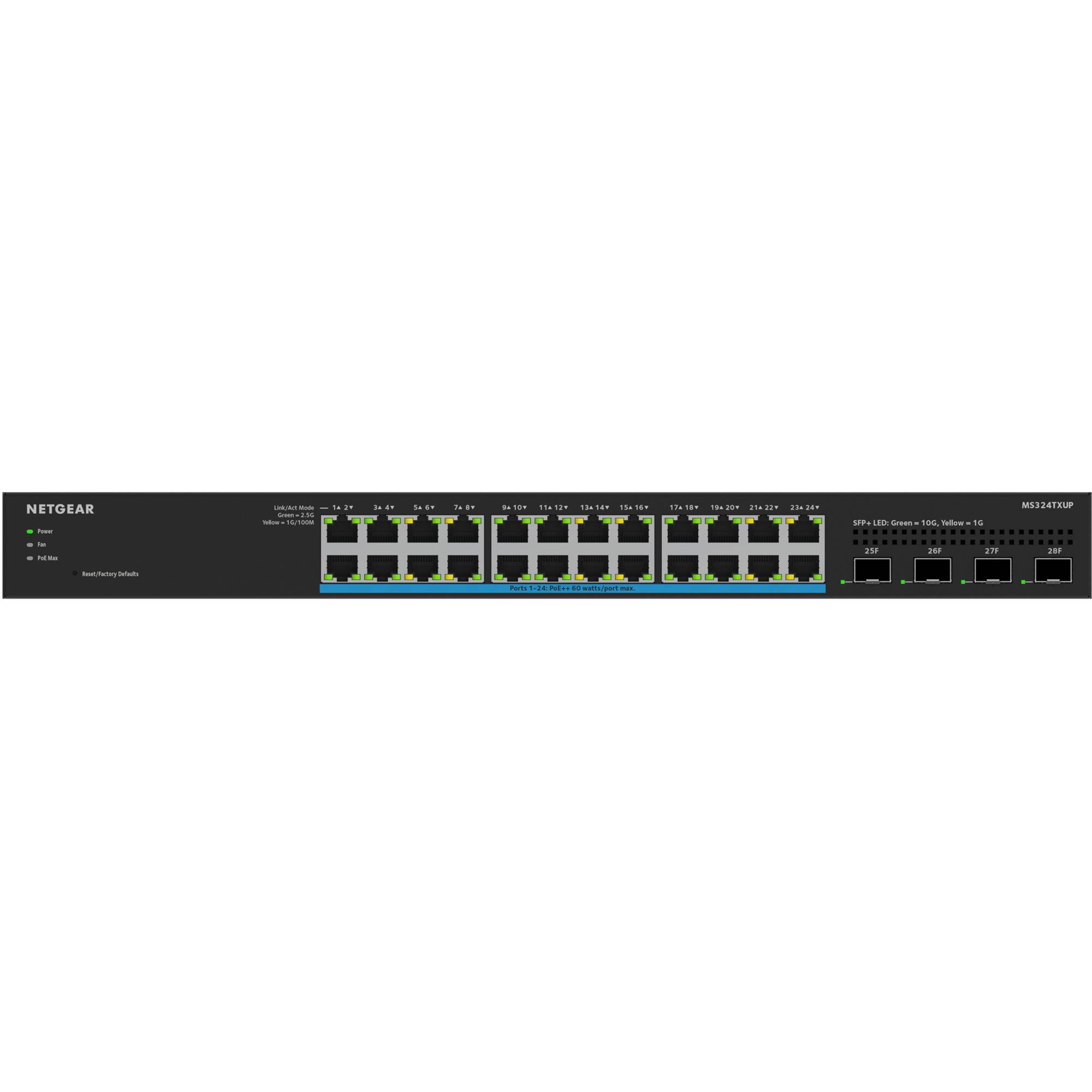 Netgear MS324TXUP-100NAS 24-port PoE++ smart switch with 10G uplinks for managed edge networking — view 3