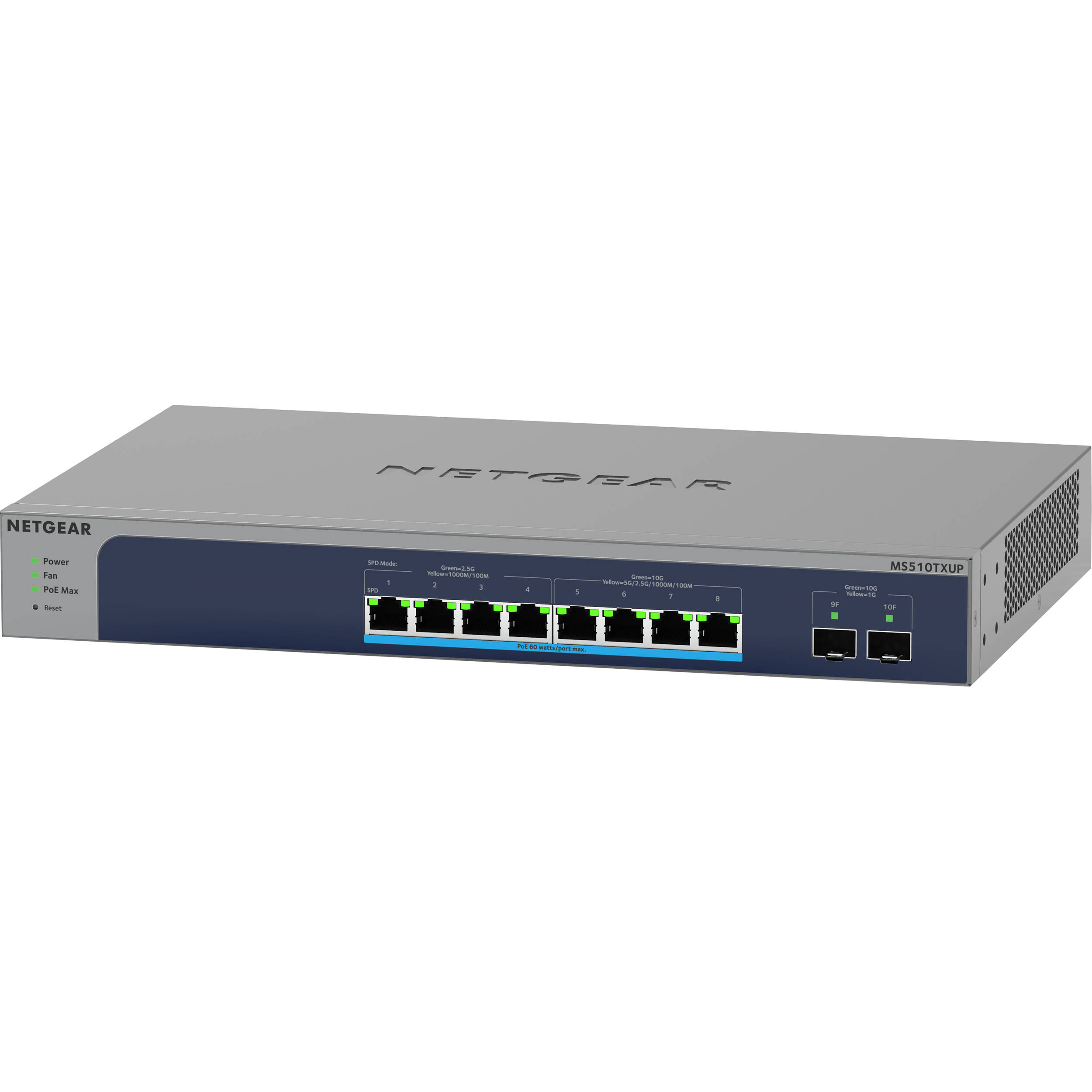 NETGEAR MS510TXUP 8-port multi-gig PoE++ smart managed switch with 10G fiber uplinks — view 3