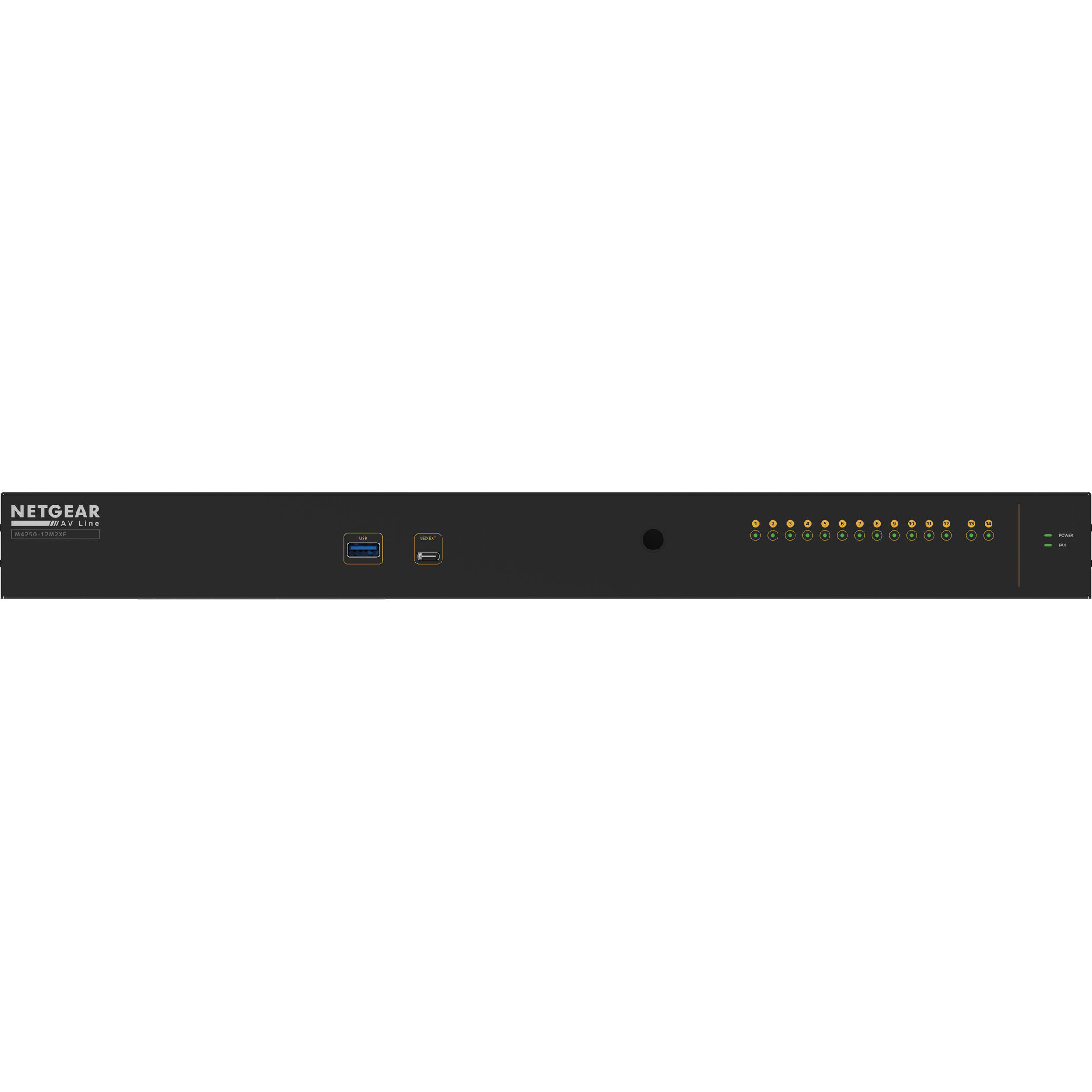NETGEAR M4250-12M2XF managed AV switch with 12 x 2.5G ports and 2 x SFP+ uplinks — view 7
