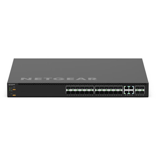 Netgear M4350-24F4X managed switch with 24 Gigabit Ethernet ports and 4 SFP+ uplinks — view 3