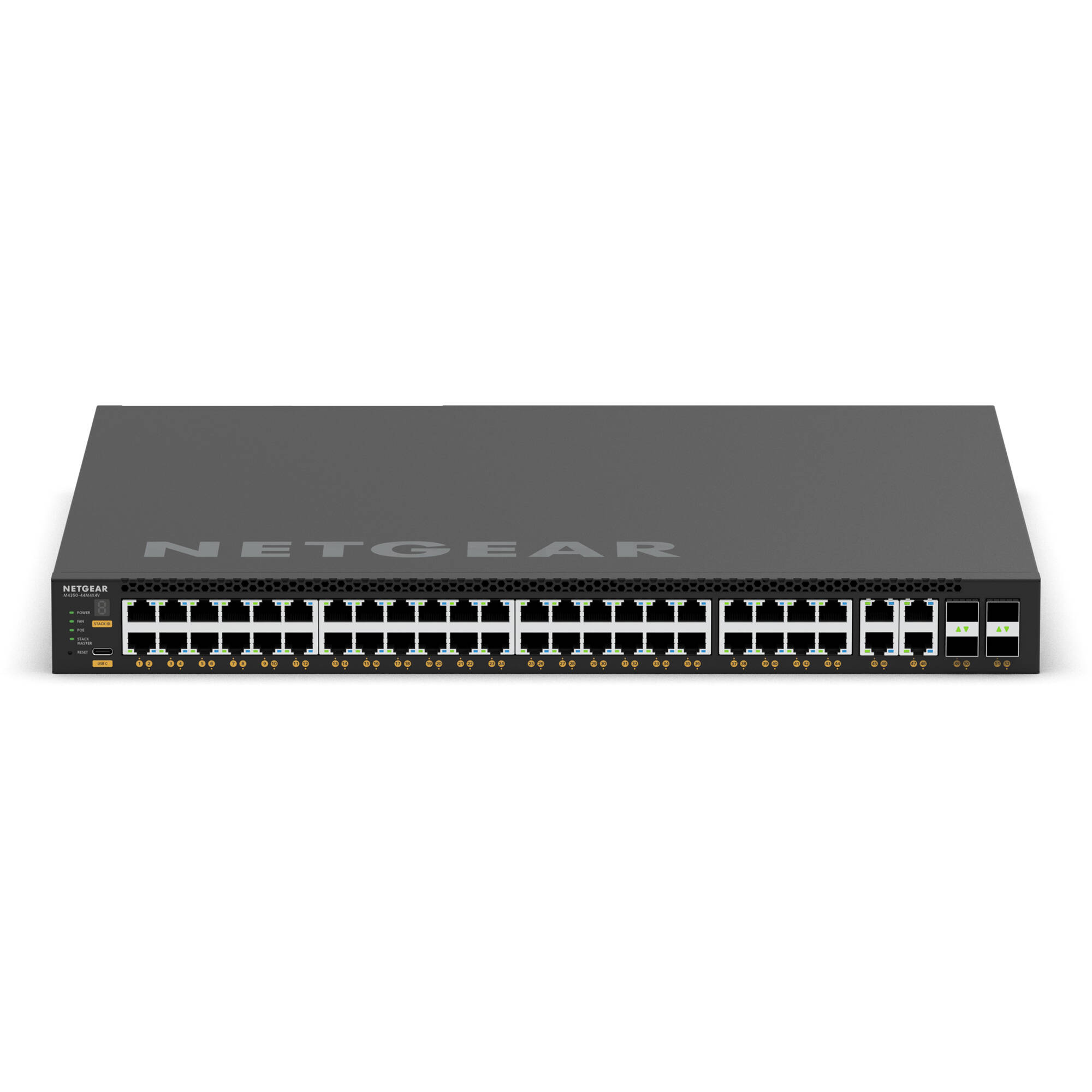Netgear M4350-44M4X4V managed 25GbE data center switch with 44 ports and 4 SFP28 uplinks — view 2