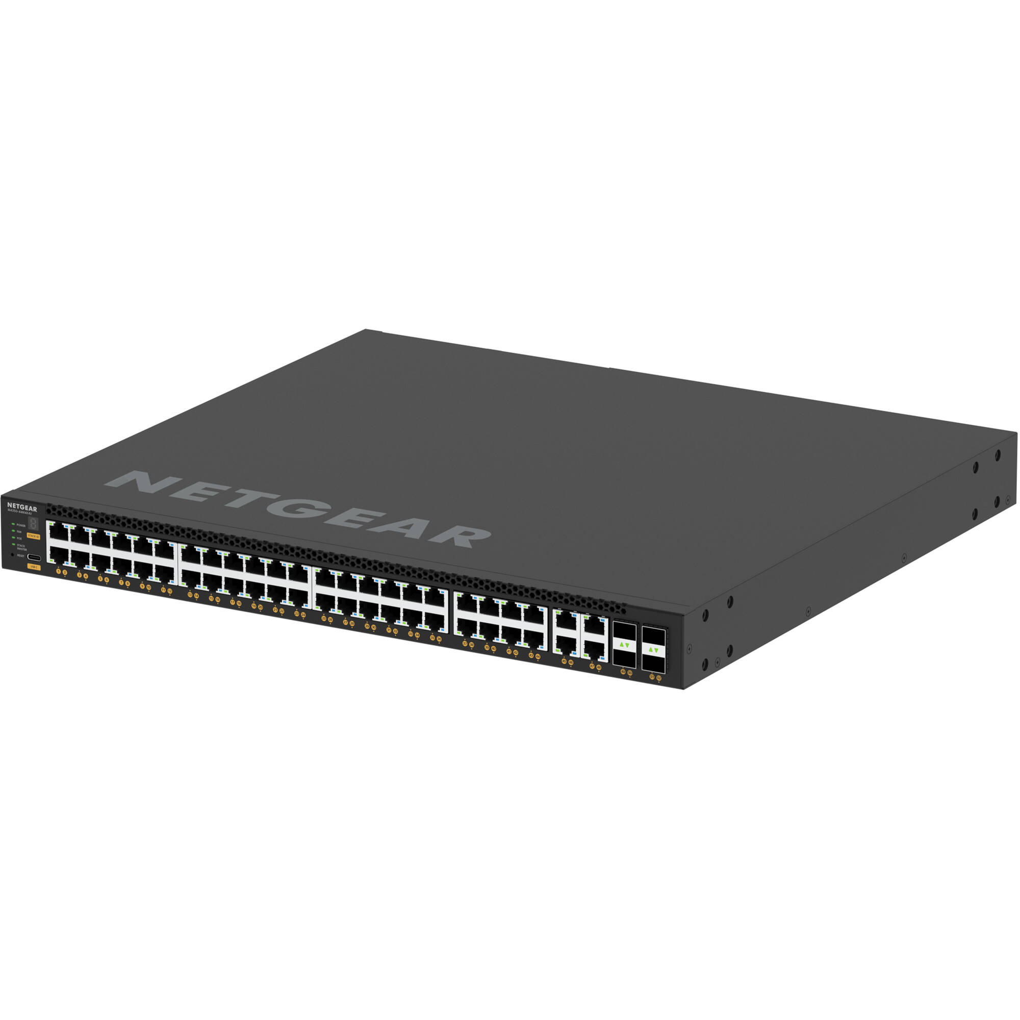 Netgear M4350-44M4X4V managed 25GbE data center switch with 44 ports and 4 SFP28 uplinks — view 3