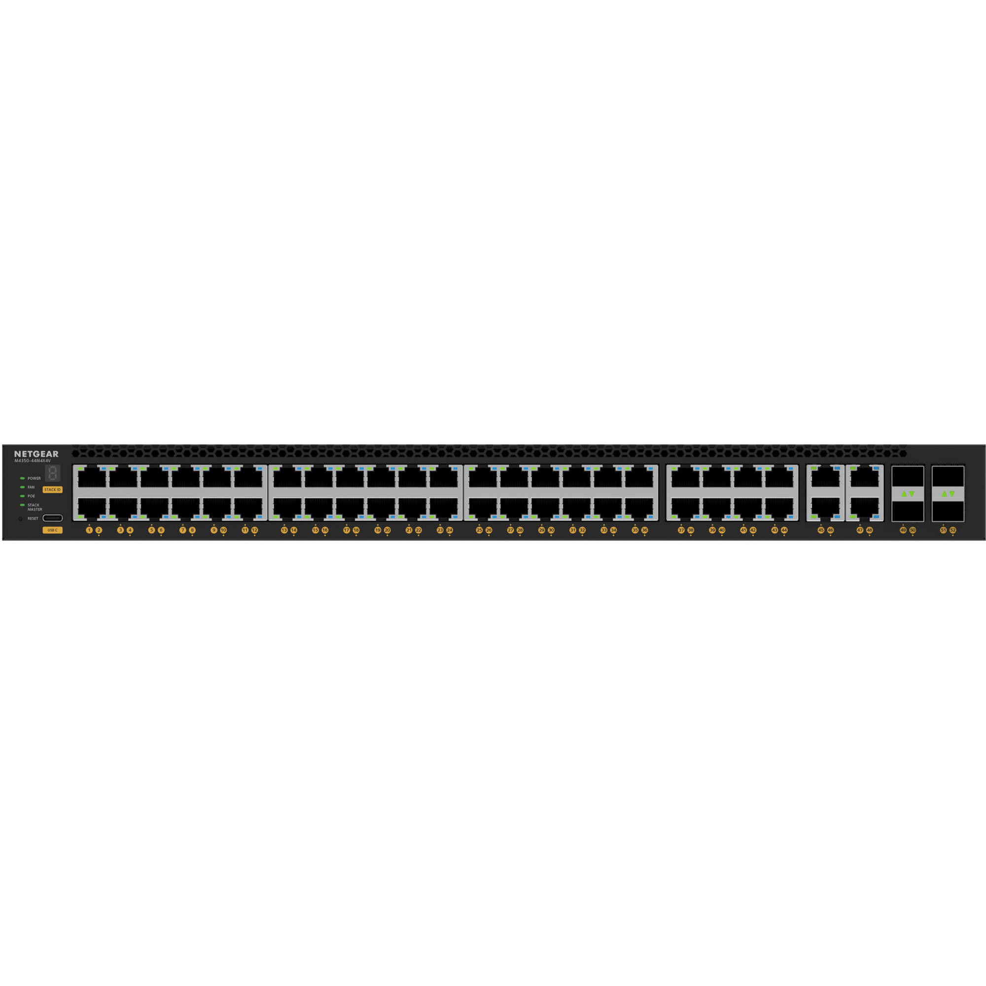 Netgear M4350-44M4X4V managed 25GbE data center switch with 44 ports and 4 SFP28 uplinks — view 7