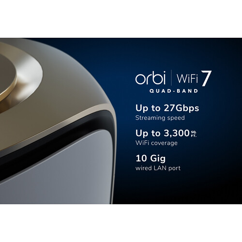 Netgear ORBI9 QB WiFi 7 satellite mesh node for expanding whole-home wireless coverage — view 2