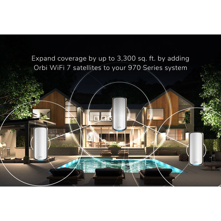 Netgear ORBI9 QB WiFi 7 satellite mesh node for expanding whole-home wireless coverage — view 3