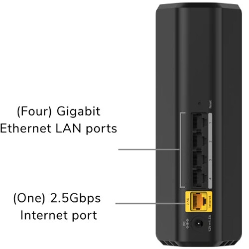 Netgear Nighthawk RS100-100NAS Wi‑Fi 7 router with BE3600 throughput and 4 ports — view 2