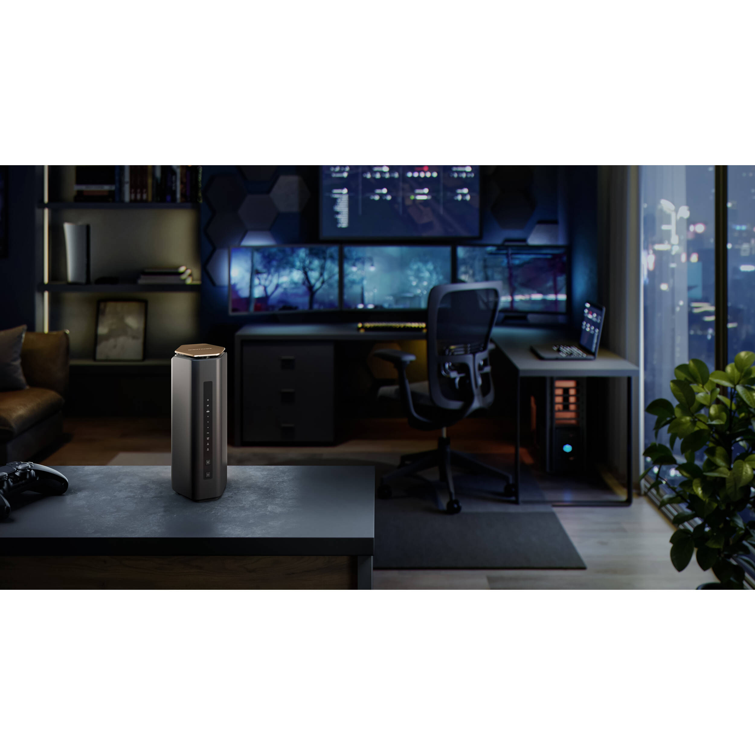 Netgear Nighthawk RS600 WiFi 7 BE18000 desktop router with 5 Ethernet ports — view 13