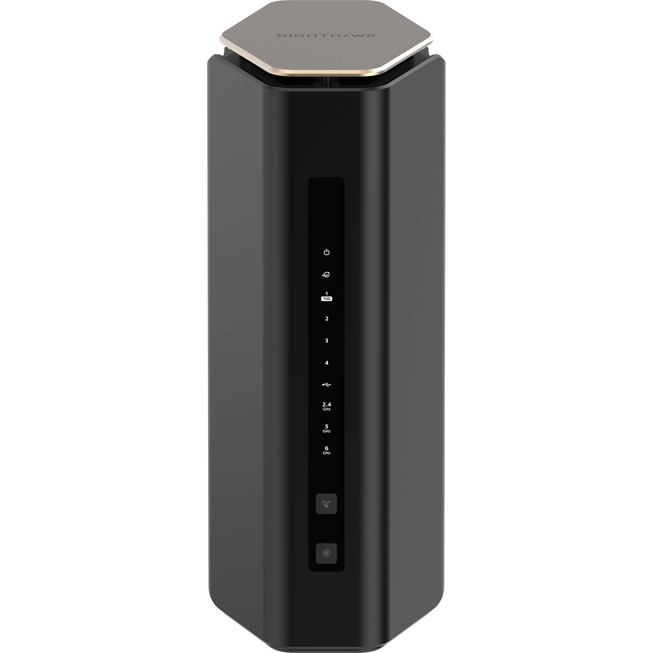 Netgear Nighthawk RS600 WiFi 7 BE18000 desktop router with 5 Ethernet ports — view 2