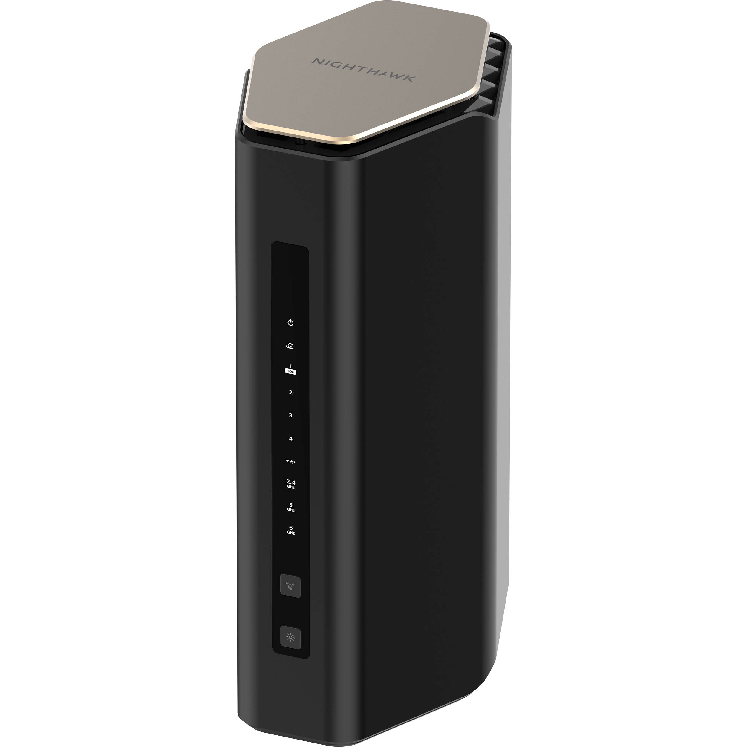 Netgear Nighthawk RS600 WiFi 7 BE18000 desktop router with 5 Ethernet ports — view 3
