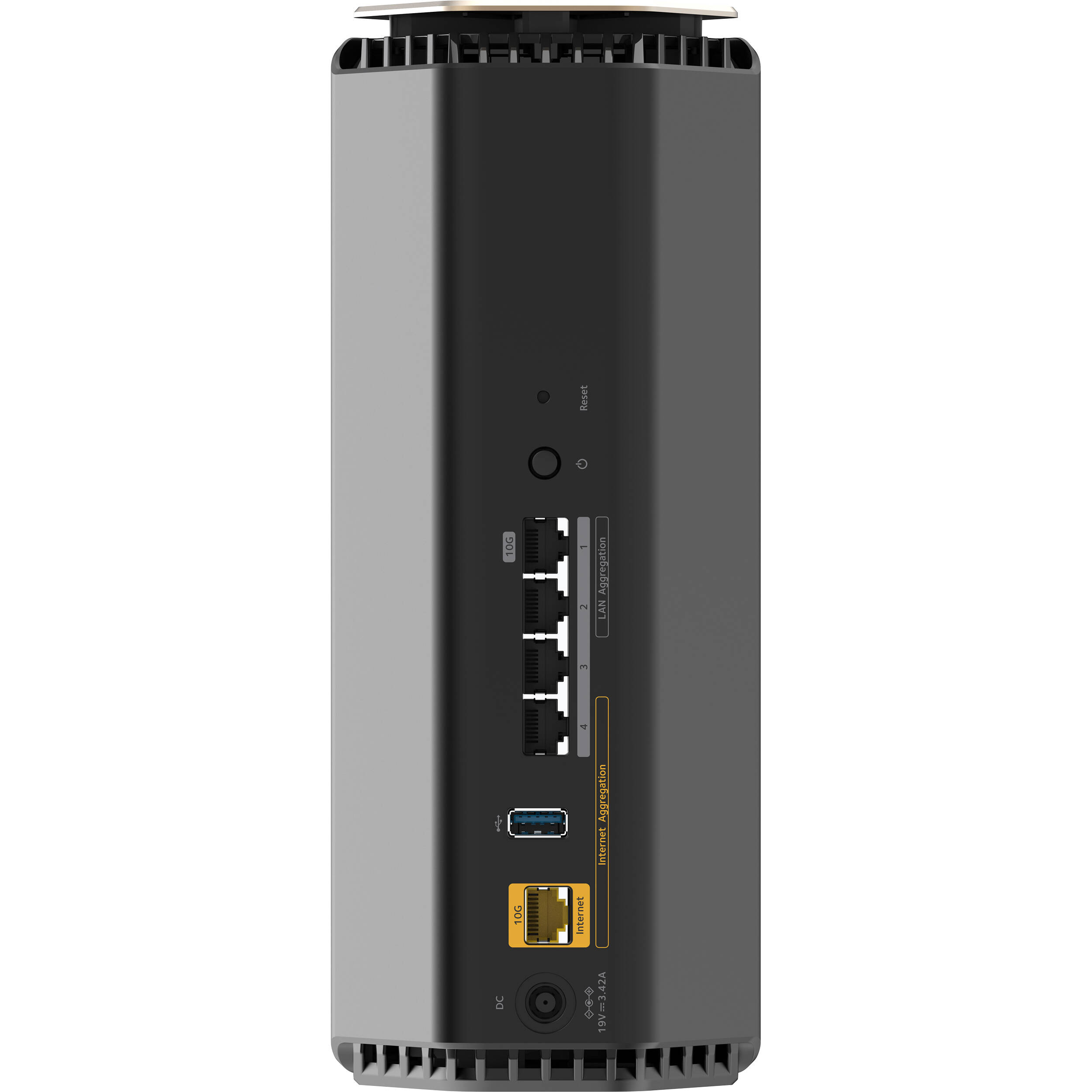 Netgear Nighthawk RS600 WiFi 7 BE18000 desktop router with 5 Ethernet ports — view 4