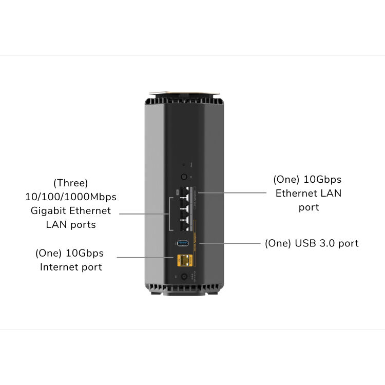 Netgear Nighthawk RS600 WiFi 7 BE18000 desktop router with 5 Ethernet ports — view 5
