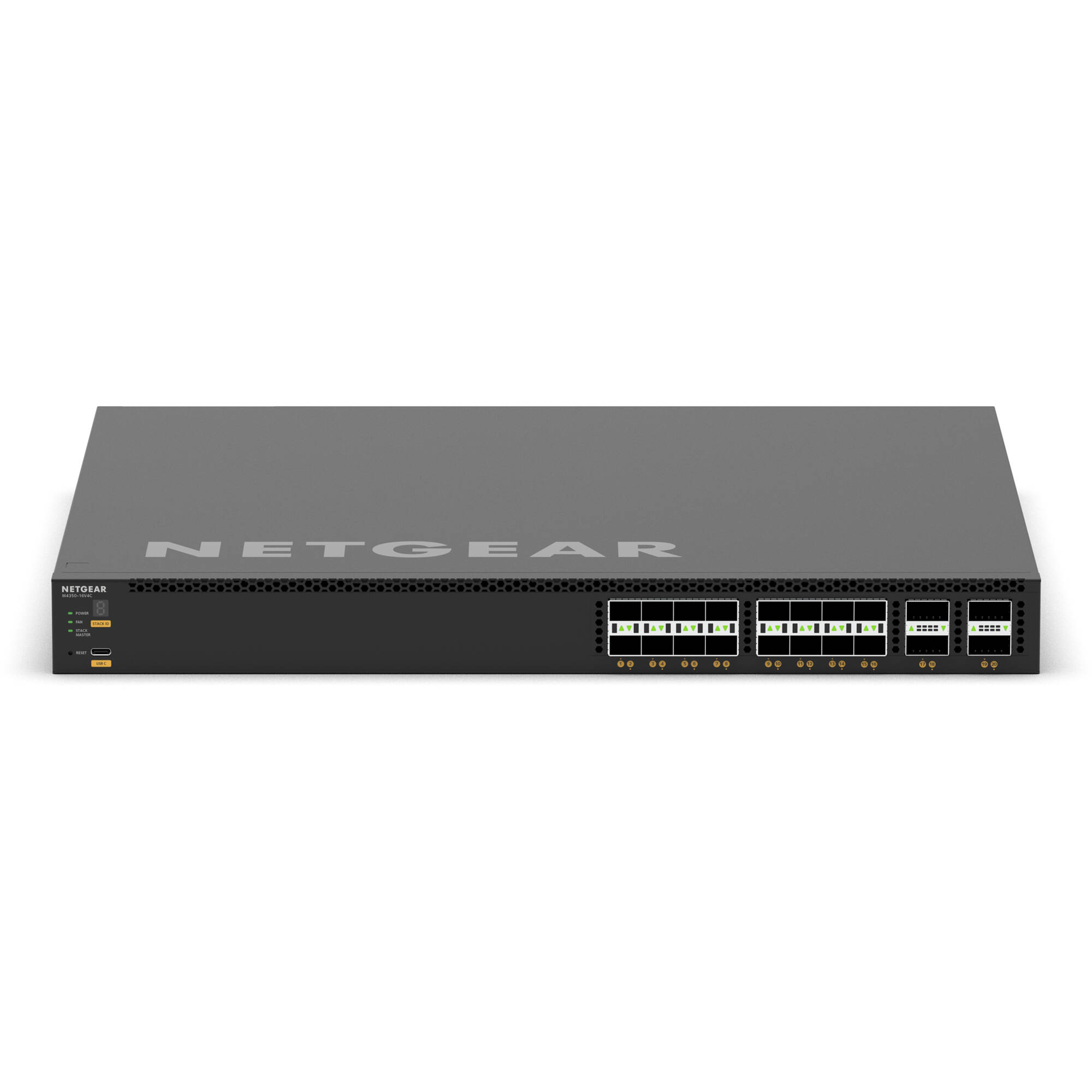 Netgear M4350-16V4C managed data center switch with 16 ports and 10GbE rack-mount design — view 2