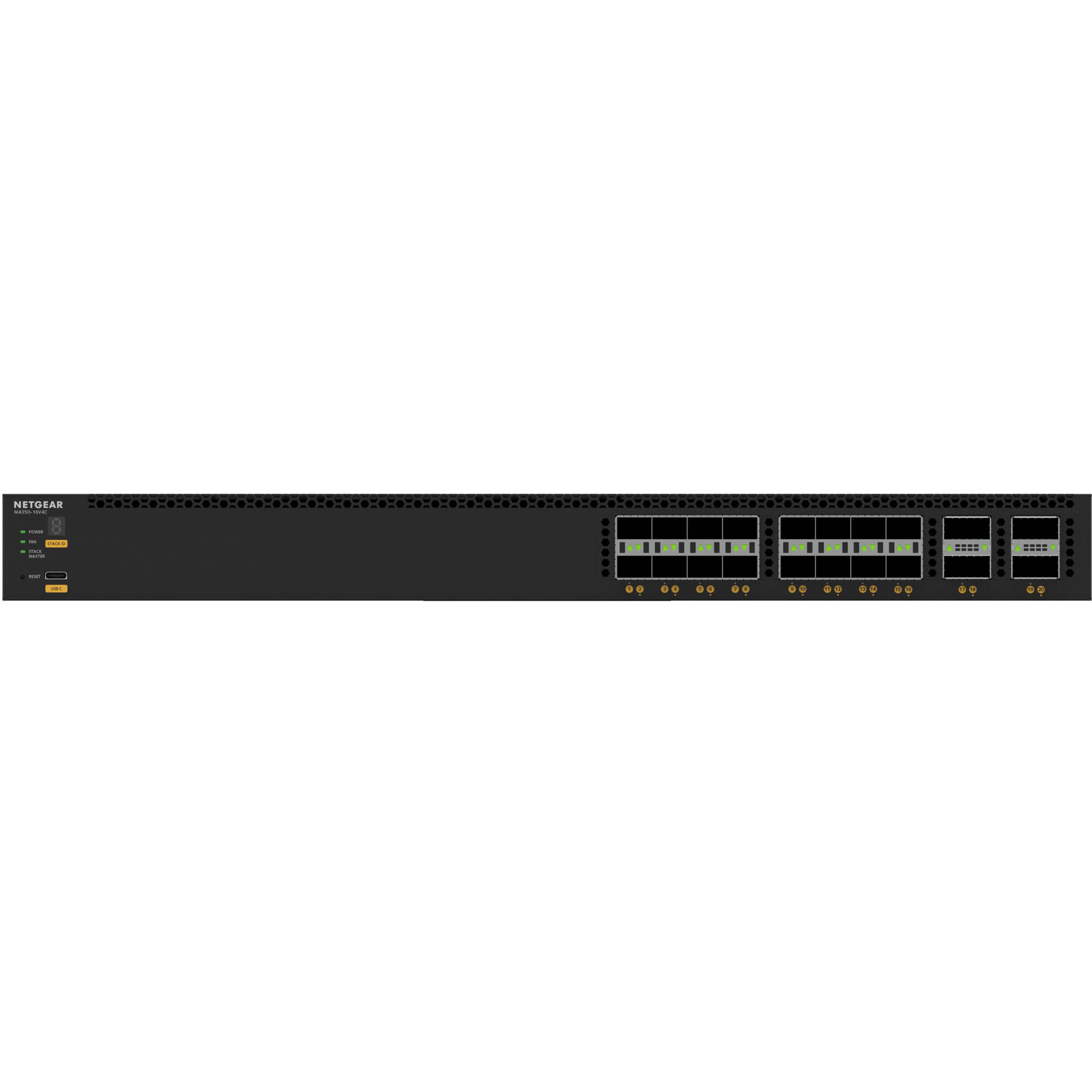 Netgear M4350-16V4C managed data center switch with 16 ports and 10GbE rack-mount design — view 8