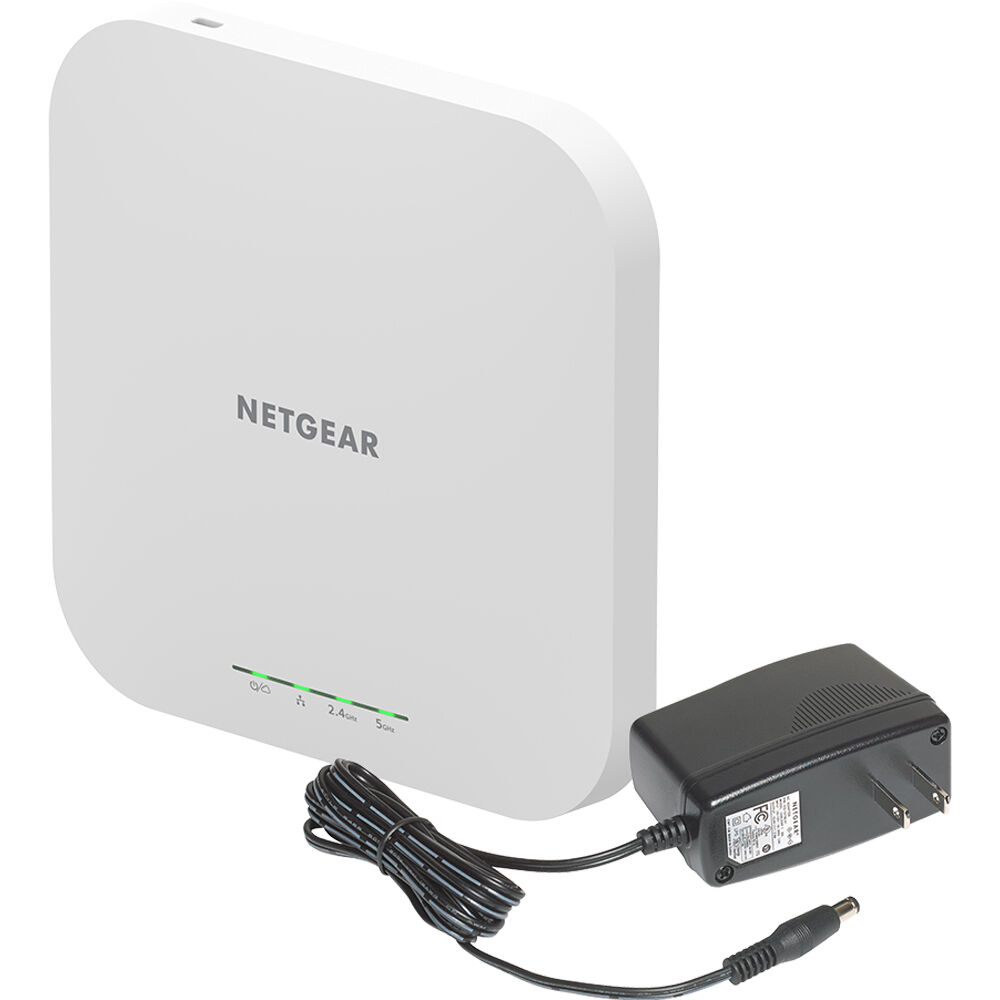 Netgear WAX610PA-100NAS WiFi 6 indoor access point with included power adapter — view 3