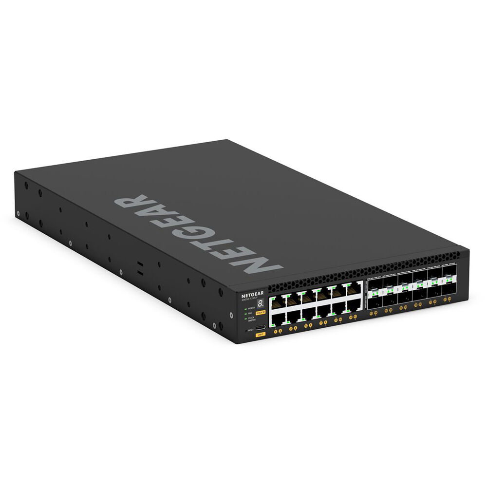 Netgear M4350-12X12F managed data center switch with 24 ports and 12 SFP+ uplink slots — view 5