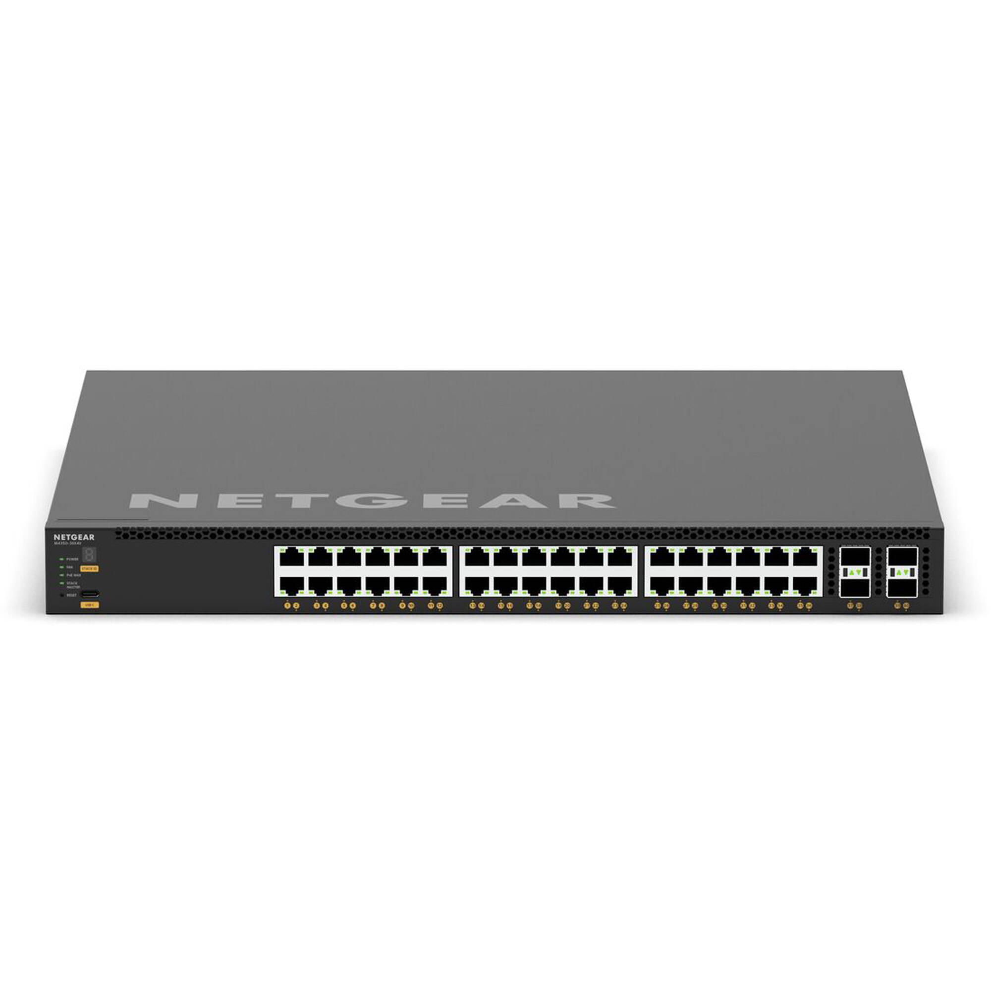 Netgear M4350-36X4V managed data center switch with 36 ports and 4 SFP+ uplink slots — view 2