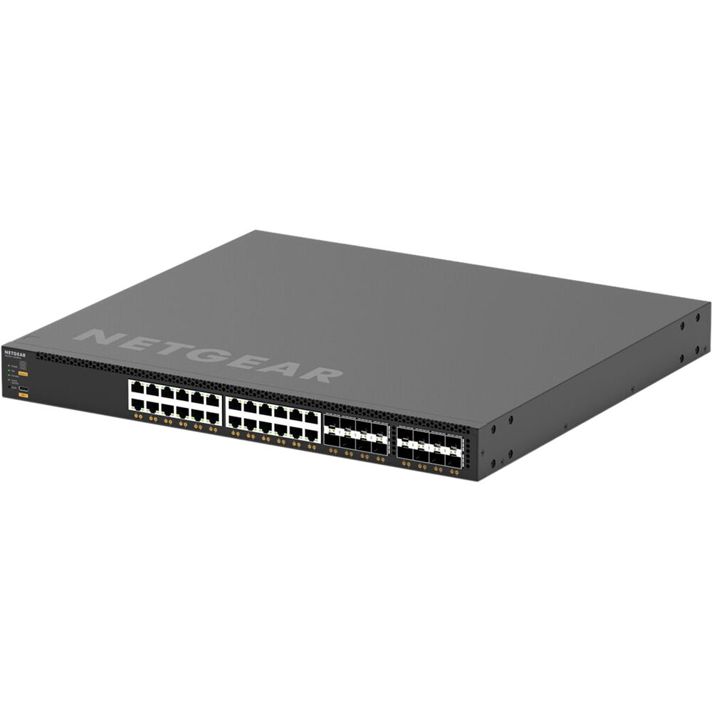 Netgear M4350-24X8F8V managed data center switch with 24 10GbE ports and 8 SFP+ uplink slots — view 3