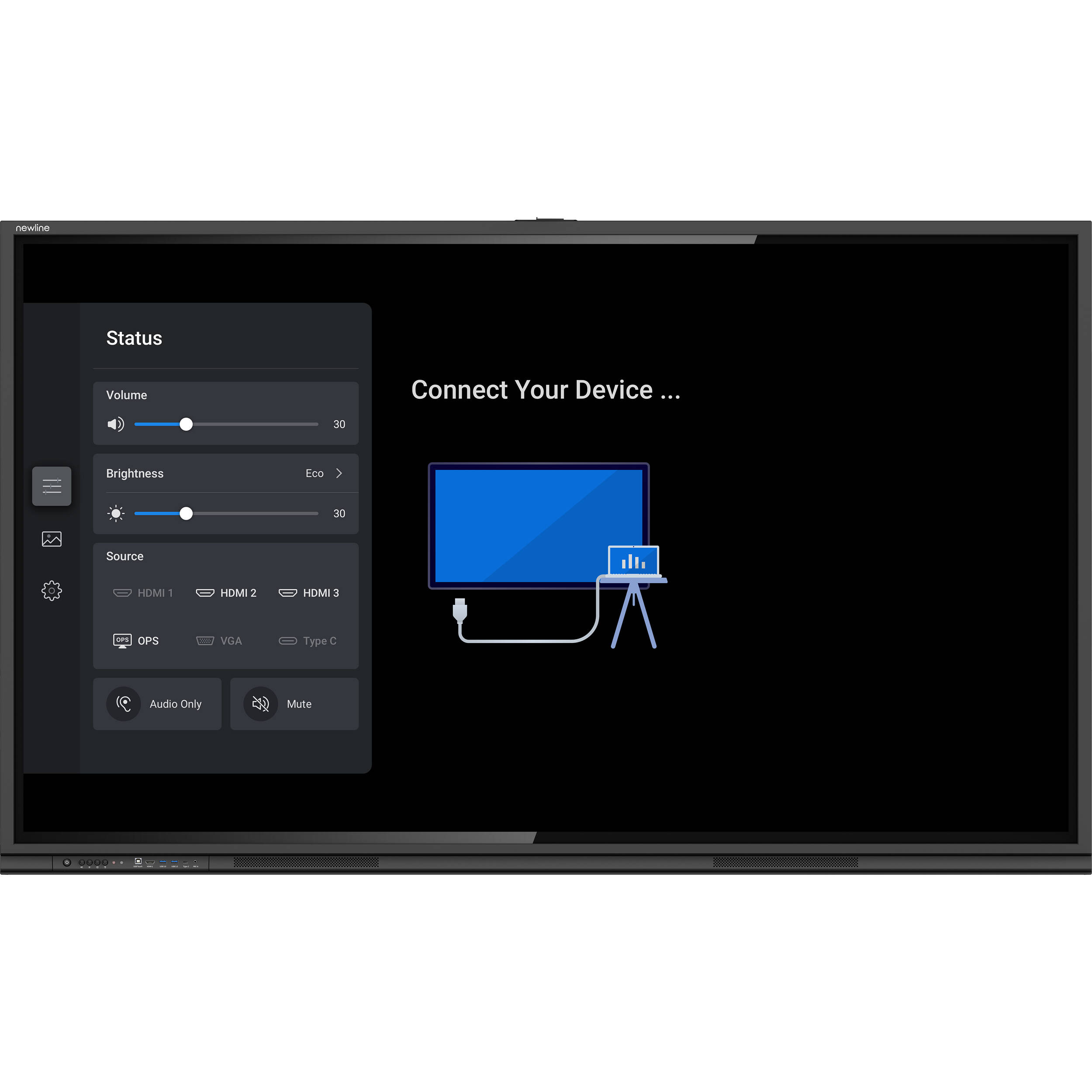 65-inch Newline Interactive TT-6523C 4K multi-touch display with IPS panel — view 3