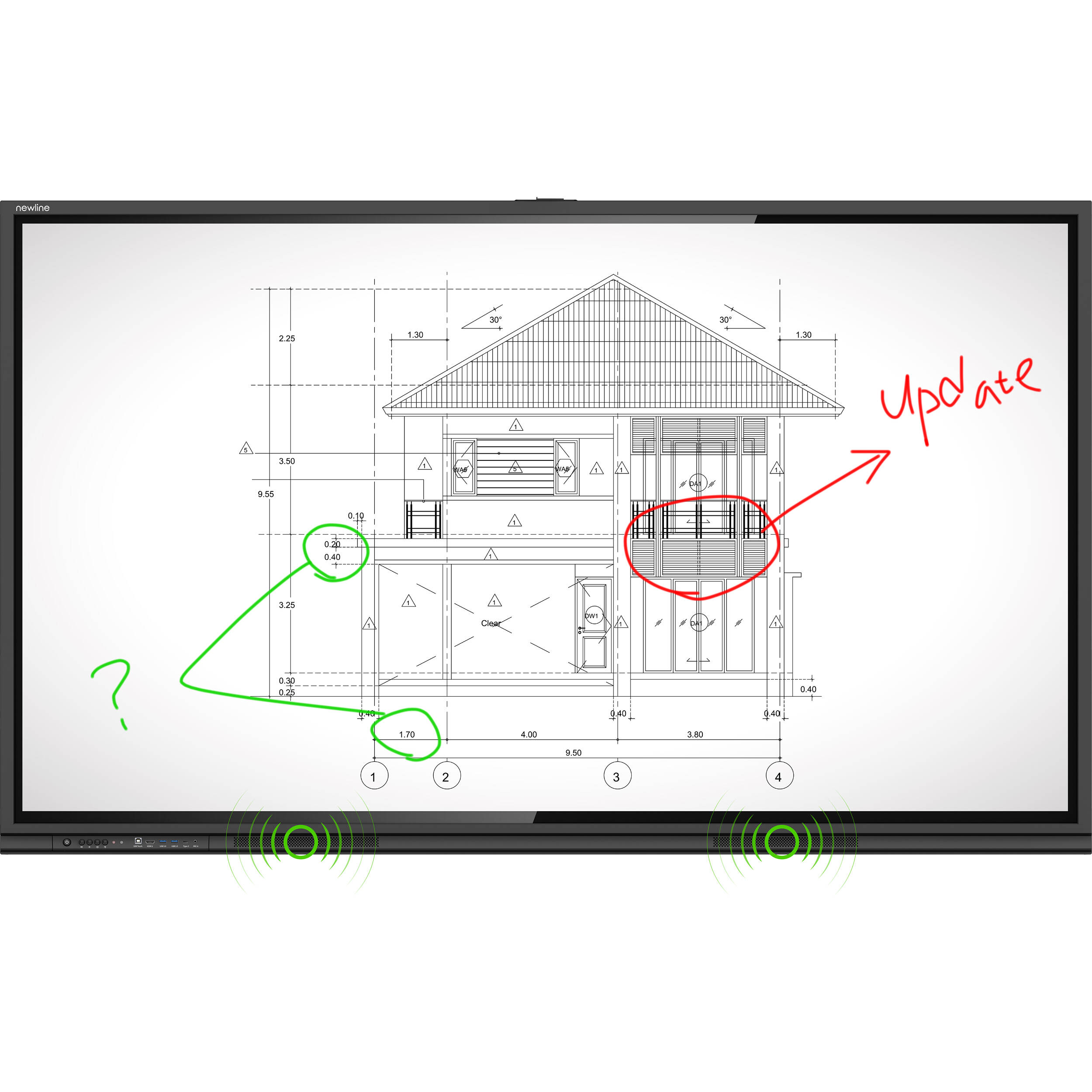 Newline TT-8623C 86 inch 4K multi-touch display for enterprise collaboration and digital signage — view 2