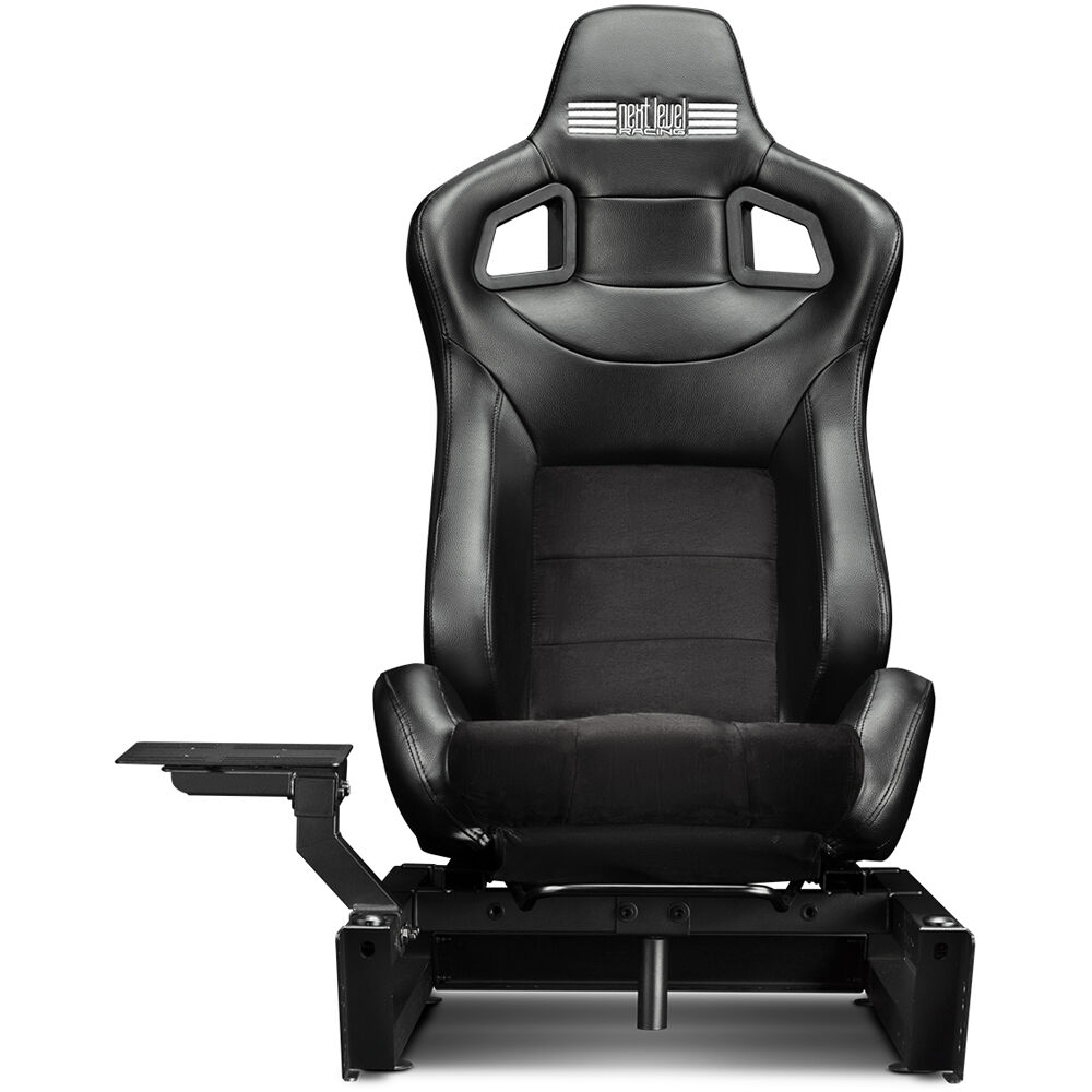 Next Level Racing Seat Add On attached to a Wheel Stand DD sim racing setup — view 2