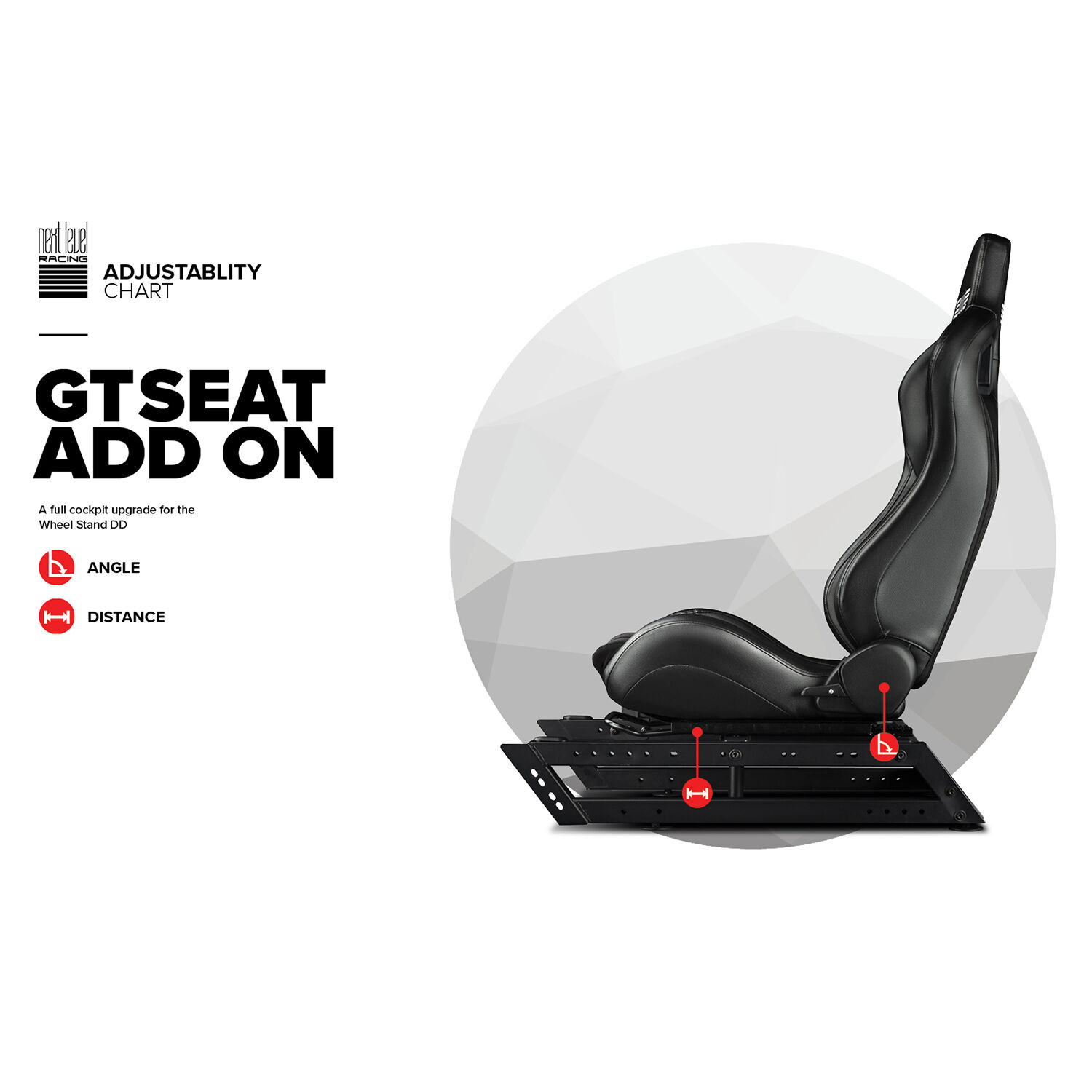 Next Level Racing Seat Add On attached to a Wheel Stand DD sim racing setup — view 8