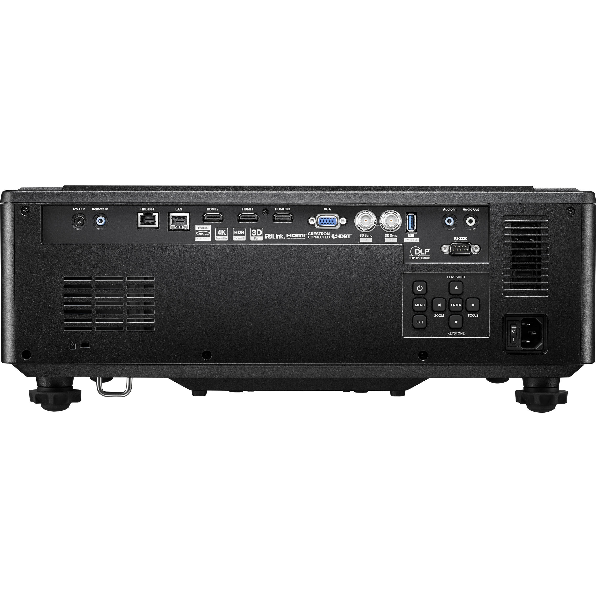 Optoma ZU820TST WUXGA 8,200 lumen short throw laser projector in black — view 5