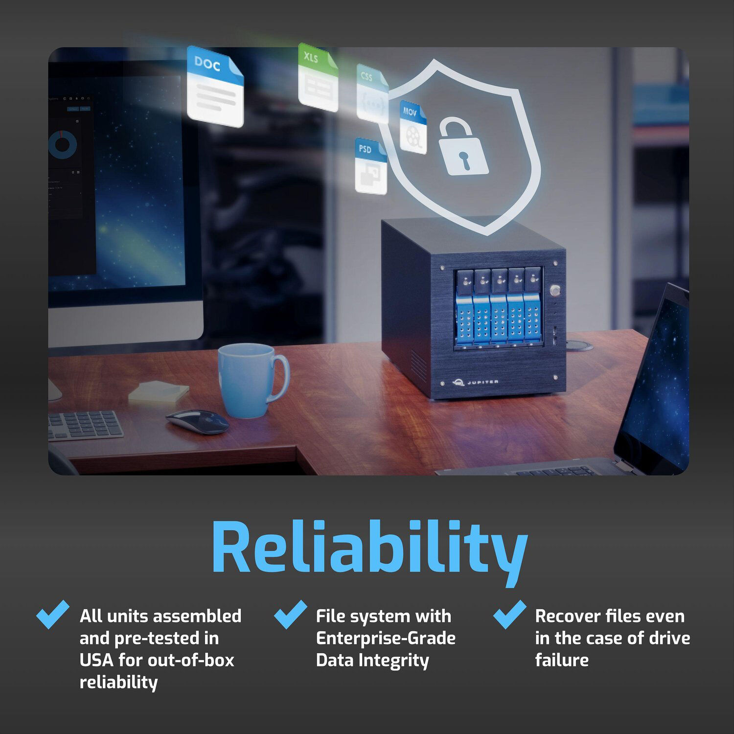 OWC Jupiter Mini 80TB 5-drive desktop NAS solution — view 7