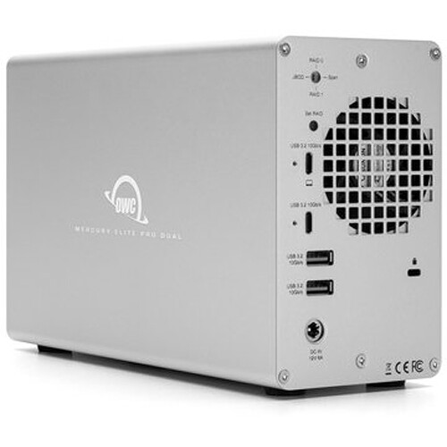 OWC Mercury Elite Pro Du Enc dual-bay desktop enclosure with USB 10Gb/s hub — view 4