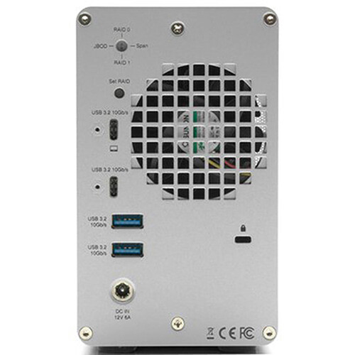 OWC 12TB Mercury Elite Pro Duo desktop storage enclosure with dual drives, RAID 0, and USB 10 Gb/s hub — view 3