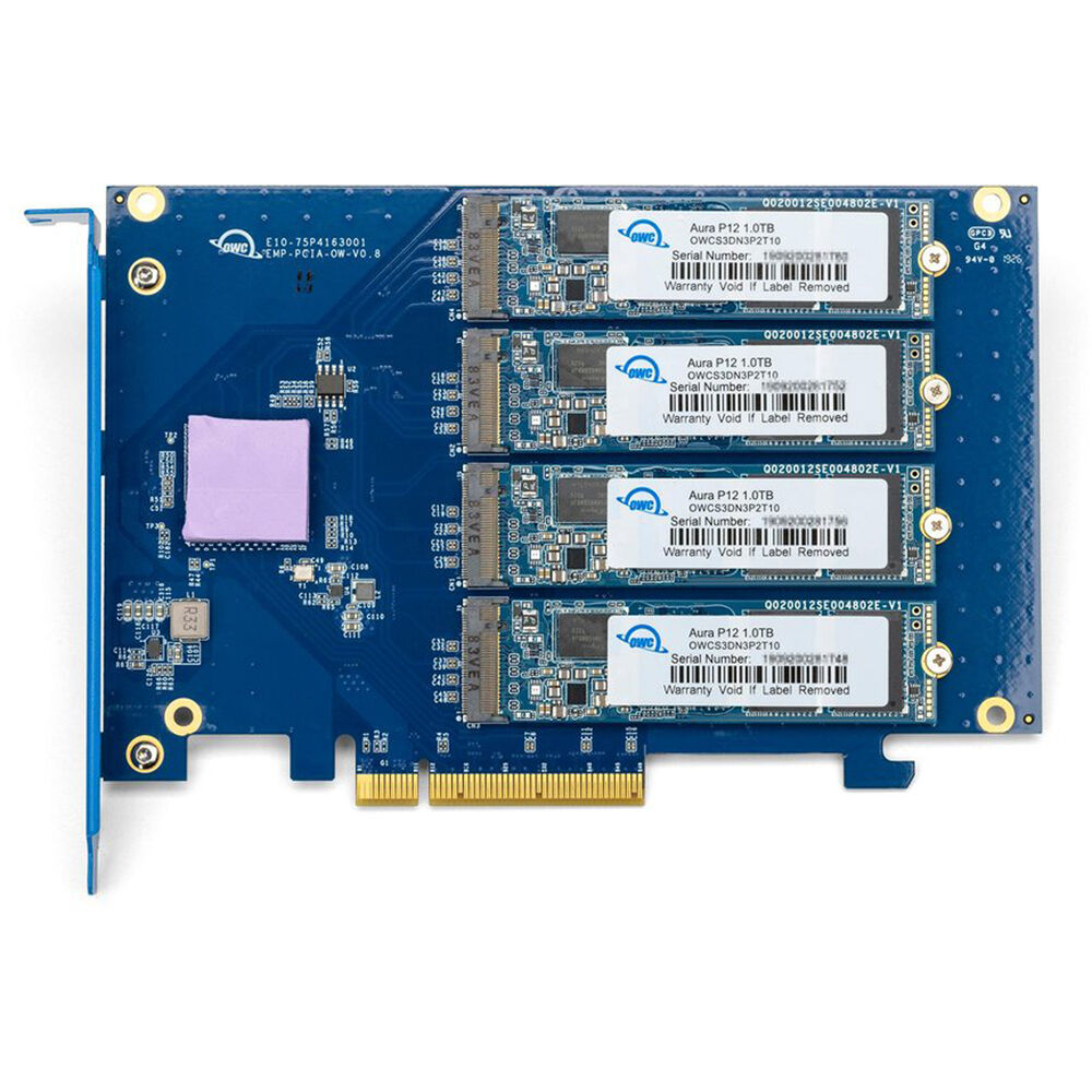 OWC Accelsior 4M2 2TB NVMe PCIe 3.0 x8 add-in card for high-performance storage — view 10