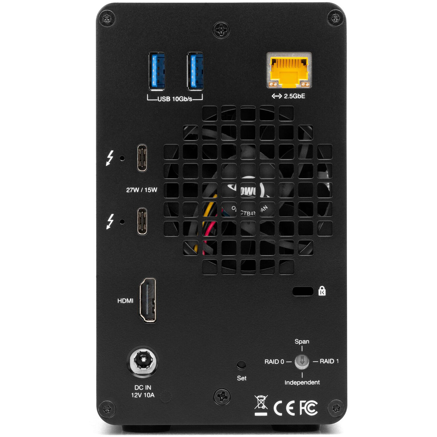 OWC Gemini Ultra X6 12TB Thunderbolt desktop storage with 6x NVMe, 2.5GbE, USB-A, SD reader, and HDMI — view 5
