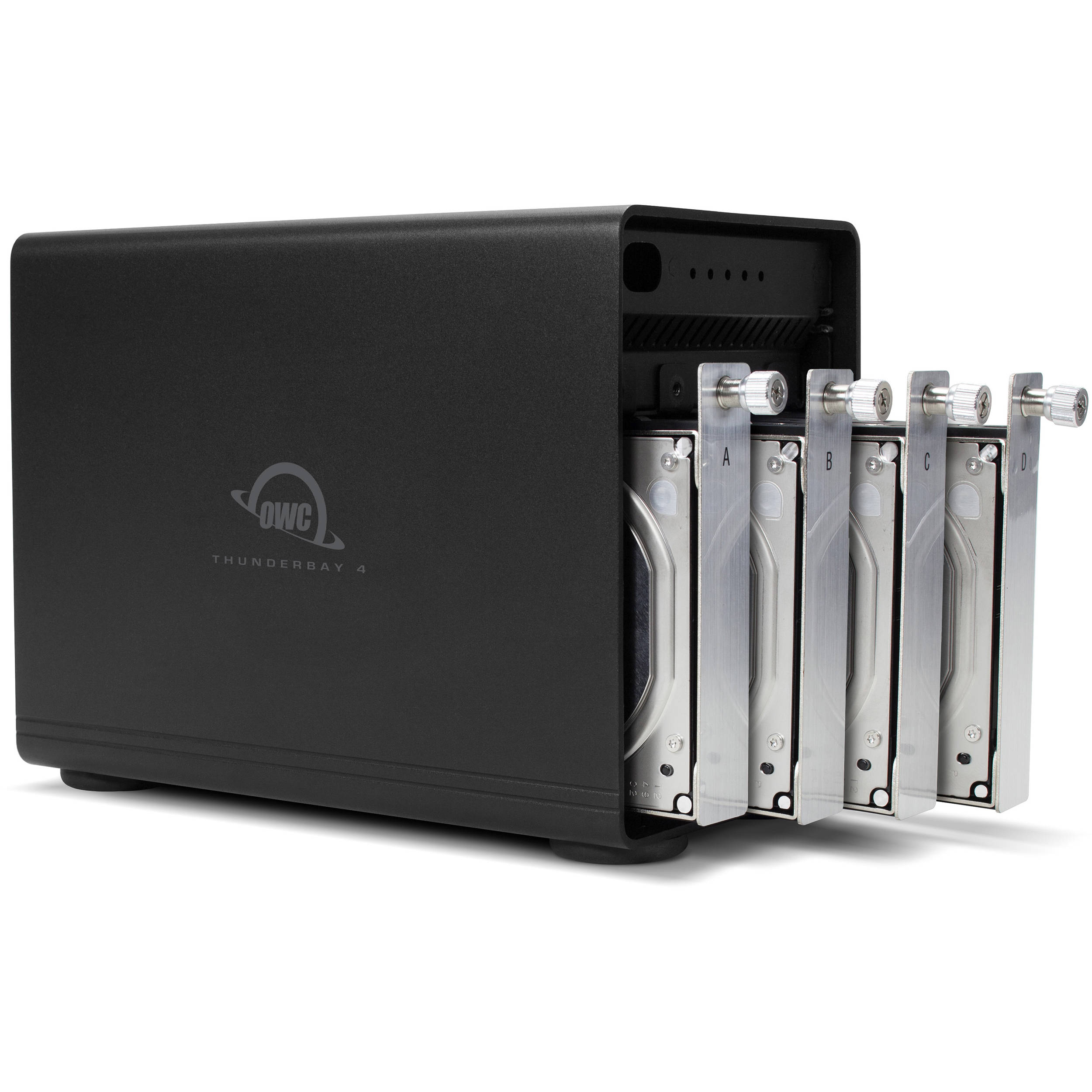 OWC ThunderBay 4 black four-bay external drive enclosure for SATA HDD and SSD storage — view 5
