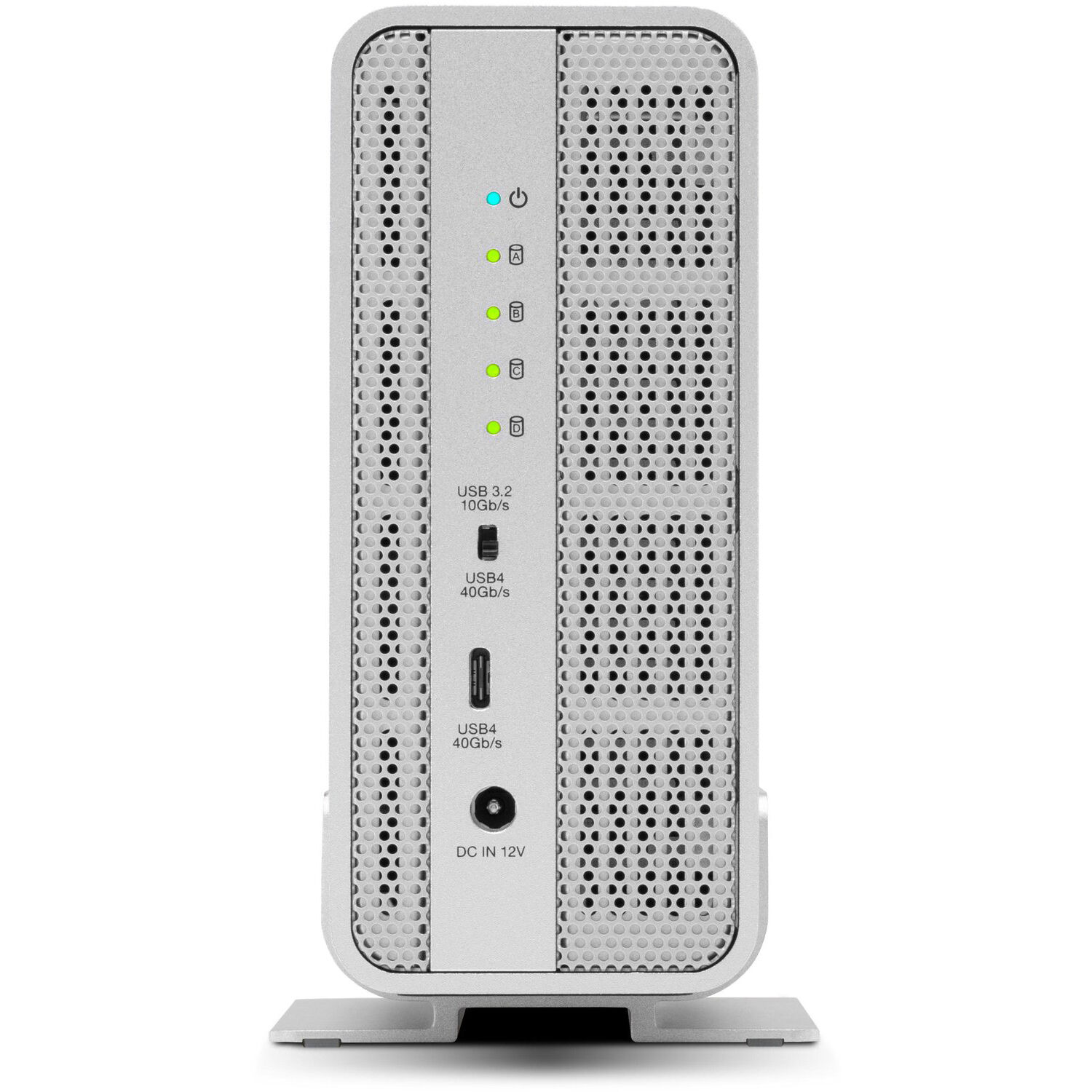 OWC Express 4M2 USB4 four-slot NVMe M.2 SSD enclosure with SoftRAID — view 2
