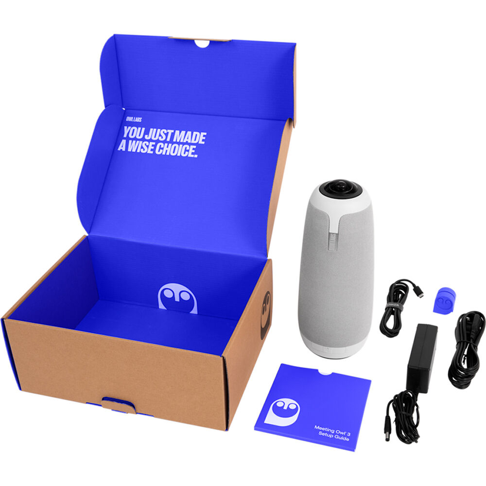 Meeting Owl 3 Premium Pack with table stand and 16 ft USB cable for hybrid meeting rooms — view 9