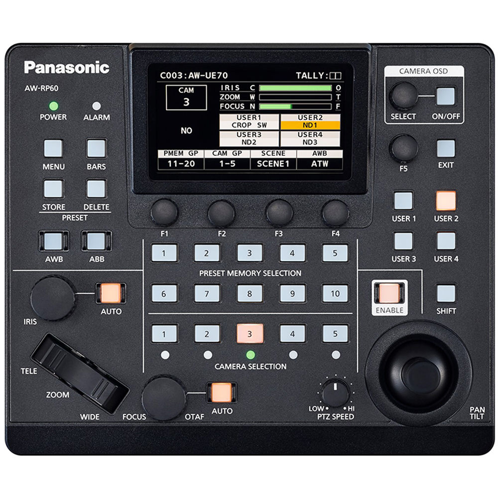Panasonic AW-RP60GJ5 3.5-inch LCD PTZ controller for professional camera control — view 3