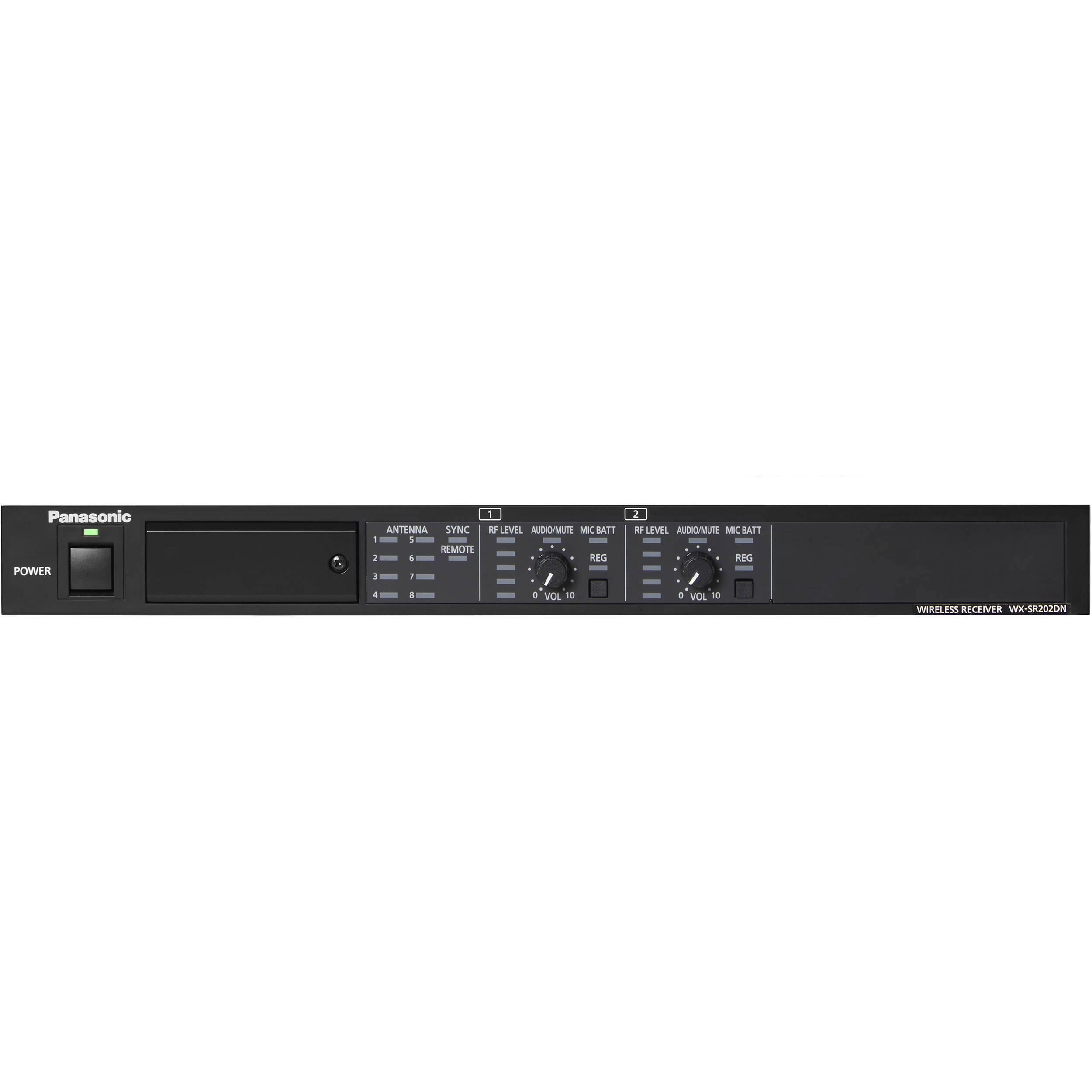Panasonic WX-SR202DN two-channel wireless microphone receiver with Dante support — view 2