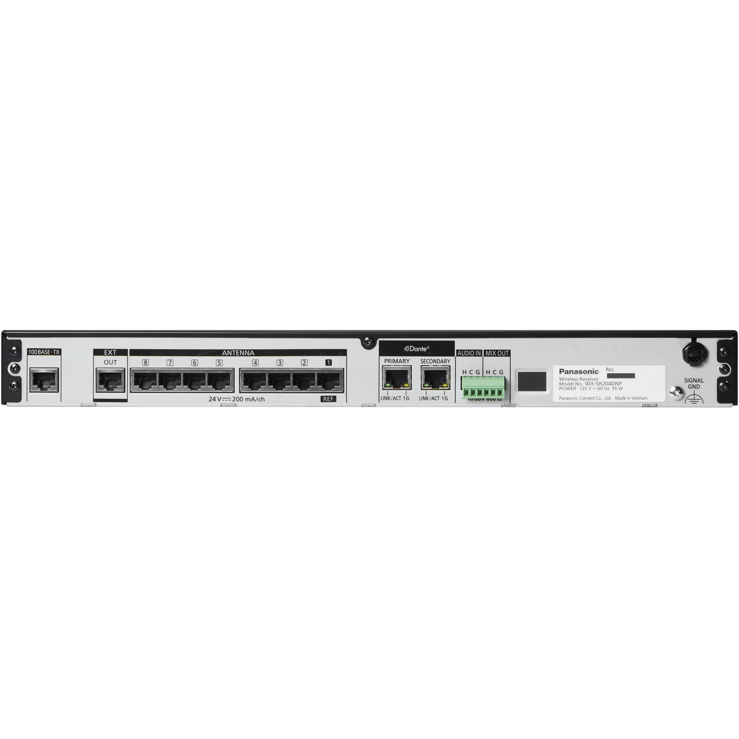 Panasonic WX-SR204DN 4-channel wireless microphone receiver with Dante for professional AV systems — view 3