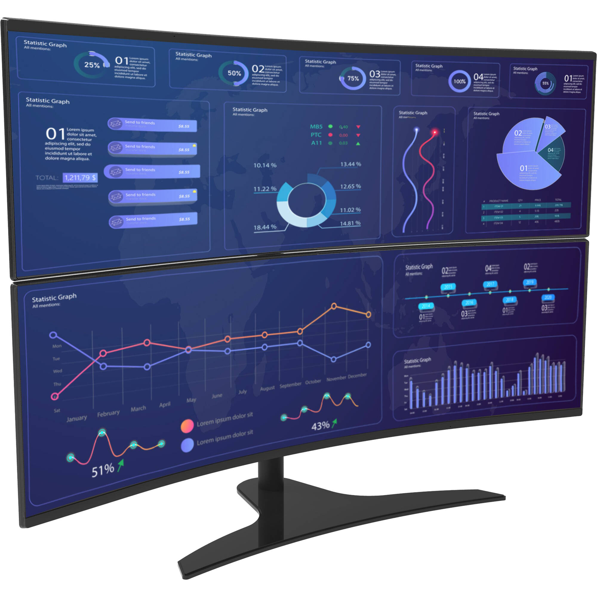 Peerless-AV LCT650SD matte black desktop stand with internal cable management — view 4