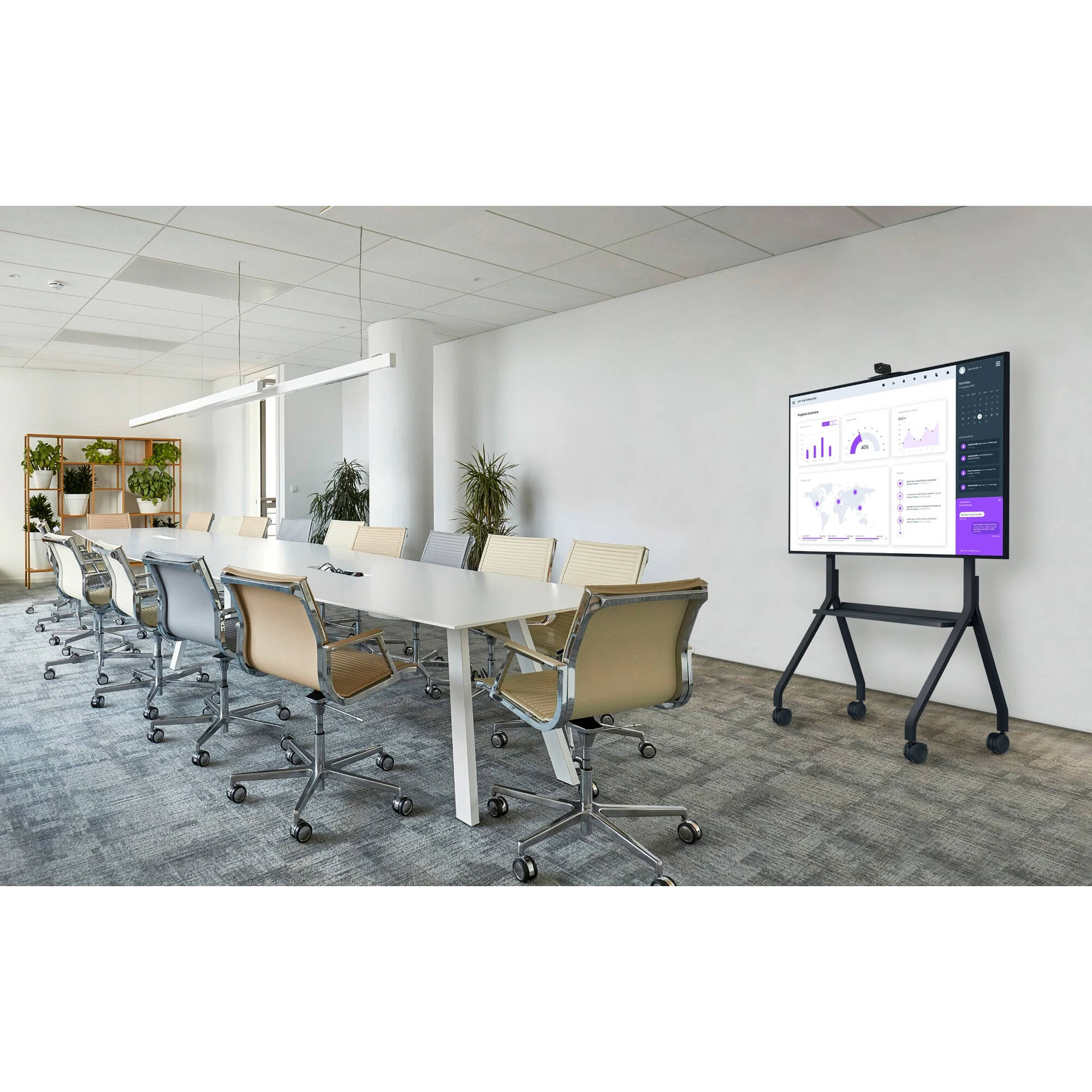 Paramount universal cart for 55-75 inch displays with shelf by Peerless-AV — view 3