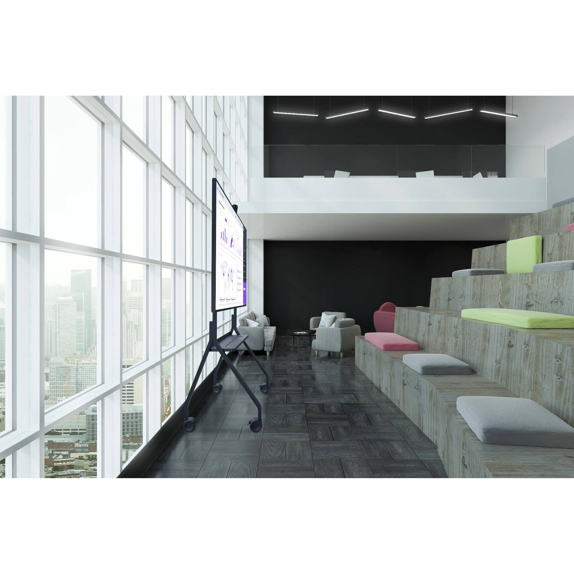 Paramount universal cart for 55-75 inch displays with shelf by Peerless-AV — view 4