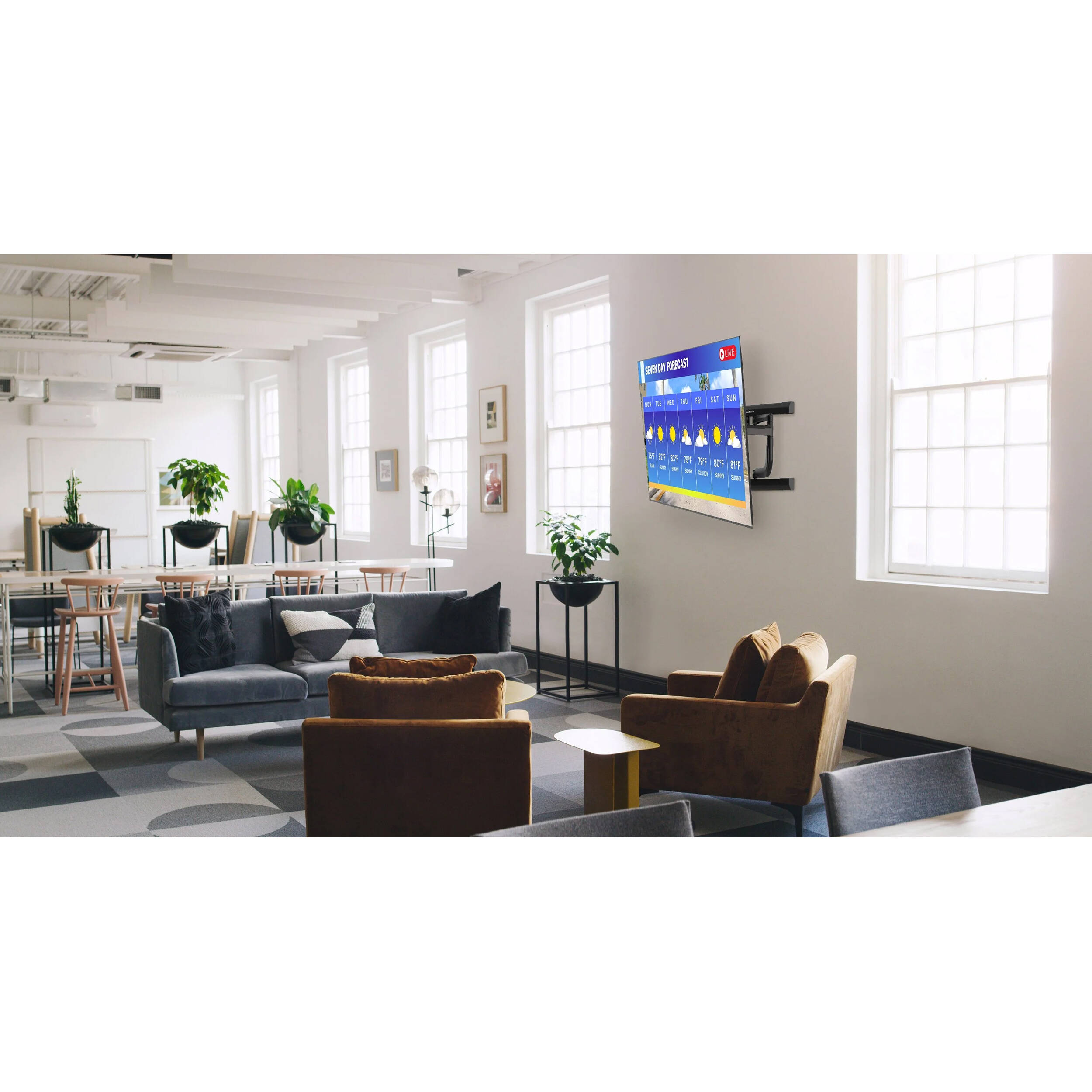 Peerless-AV articulating wall arm for 37 to 63 inch flat-panel screens with extension and cable management — view 10