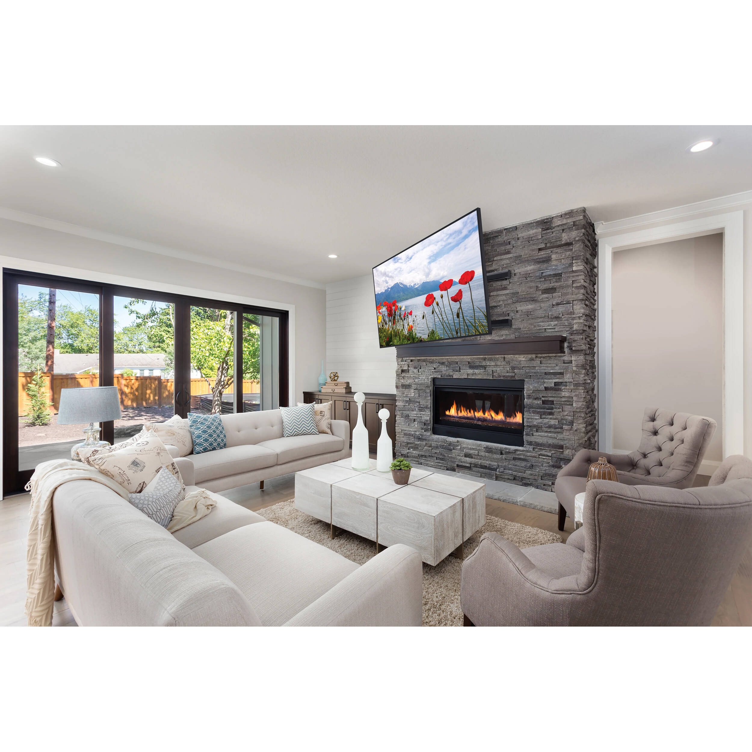 Peerless-AV articulating wall arm for 37 to 63 inch flat-panel screens with extension and cable management — view 7