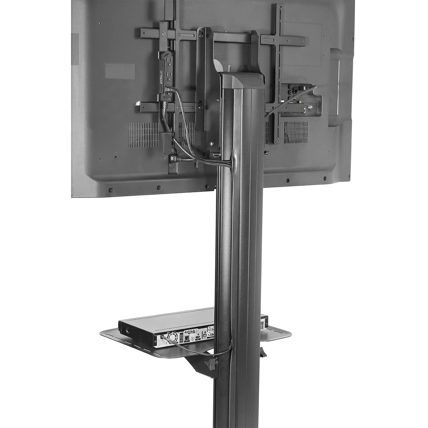 Peerless-AV SR560M SmartMount mobile flat panel cart with black finish and display height adjustment — view 2