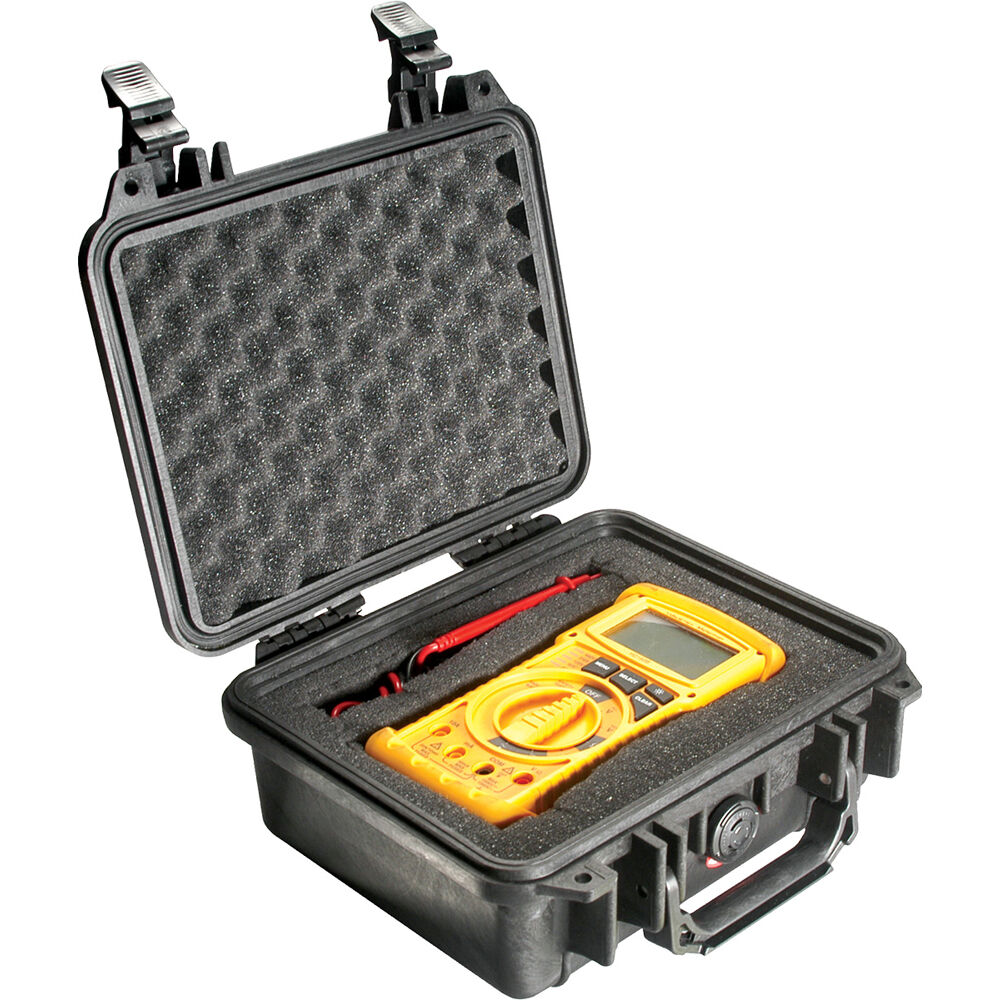 Black Pelican 1200 hard case with pick n pluck foam for custom equipment protection — view 3