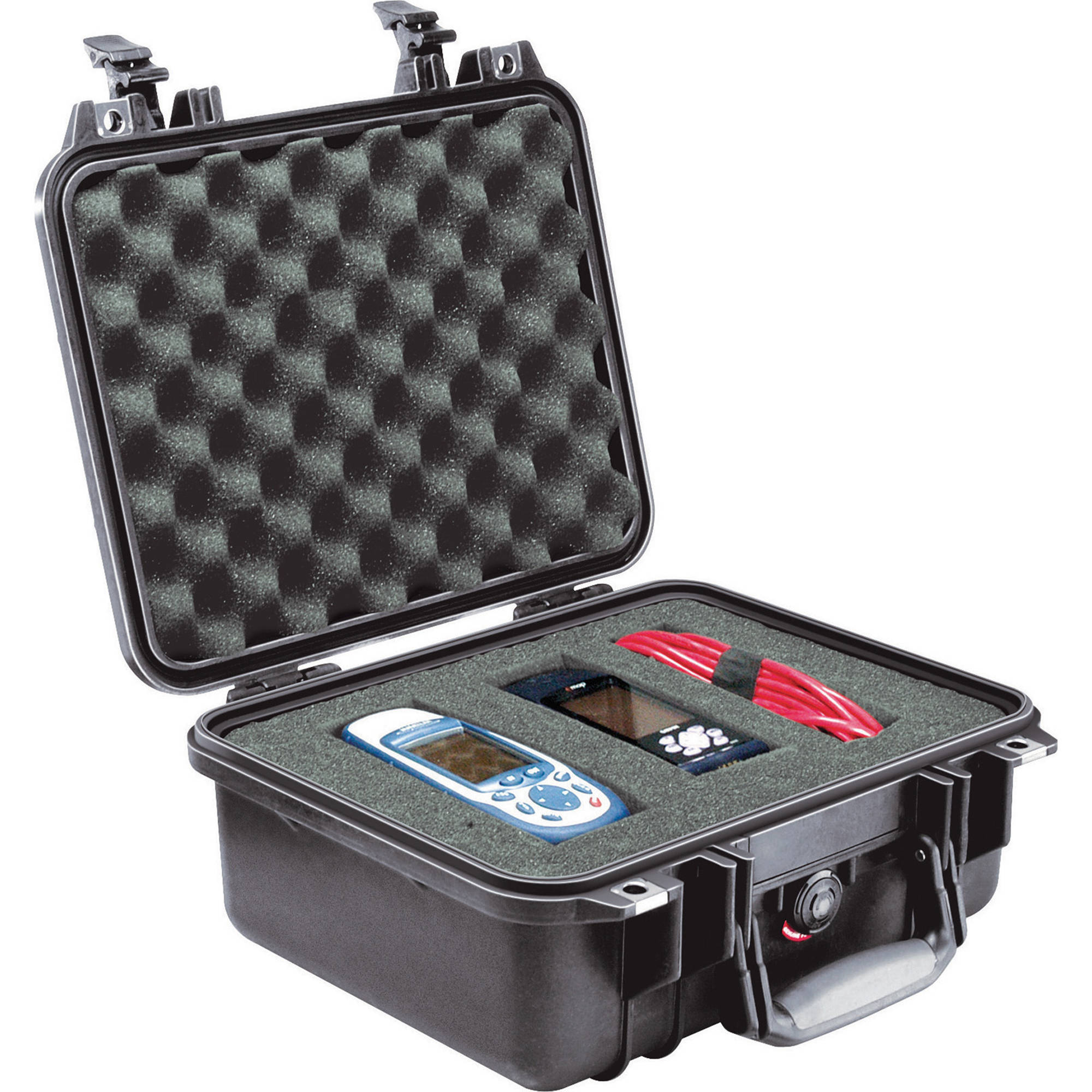 Black Pelican 1400 hard case with pick-and-pluck foam interior, compact protective storage case — view 7
