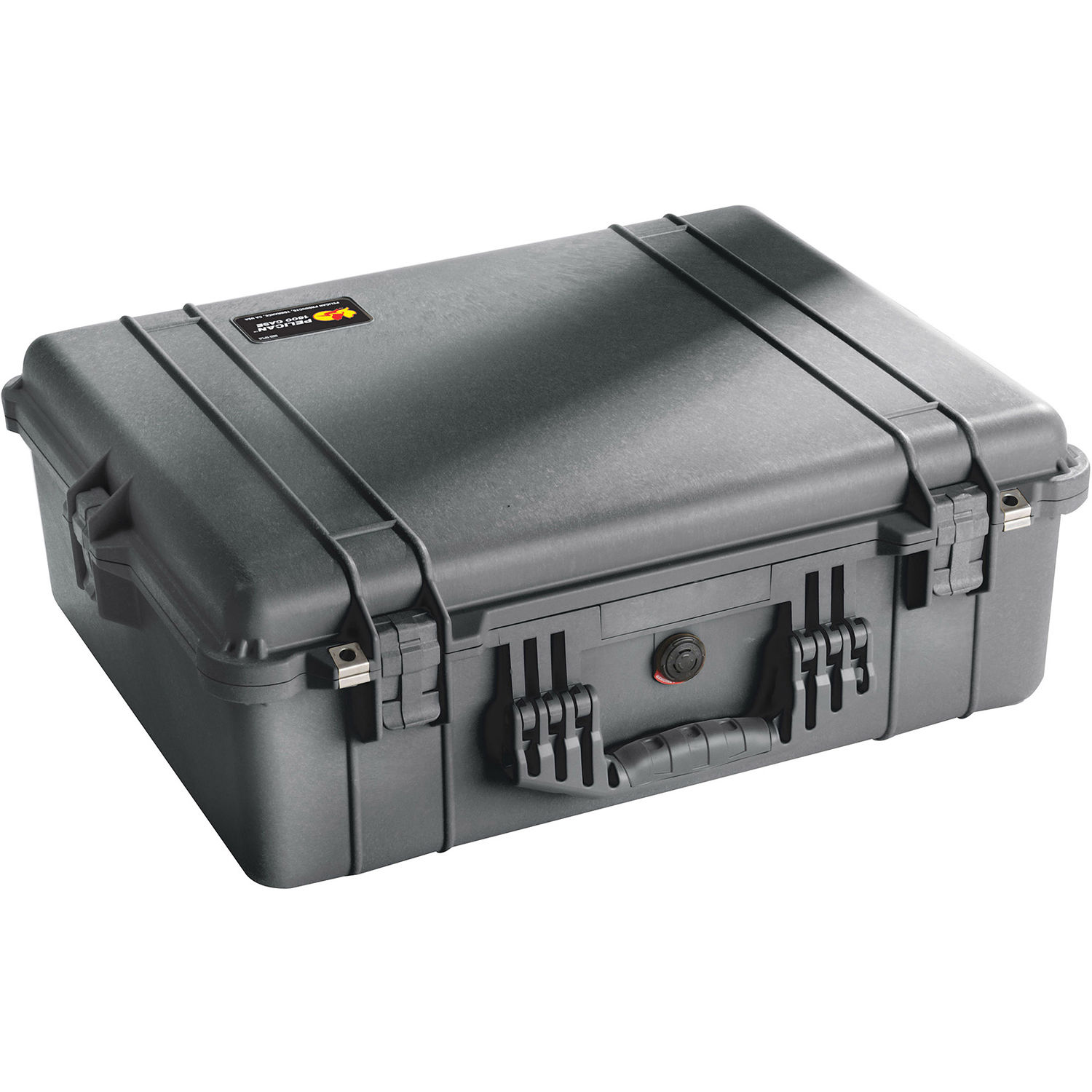Black Pelican 1600 hard case with foam interior for protective equipment transport — view 2