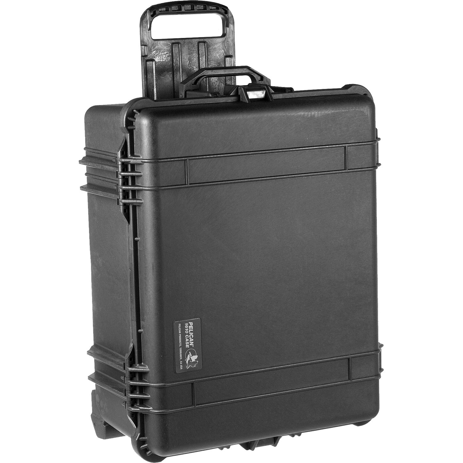 Black Pelican 1620 wheeled hard case with foam interior, 21.48 x 16.42 x 12.54 in — view 2