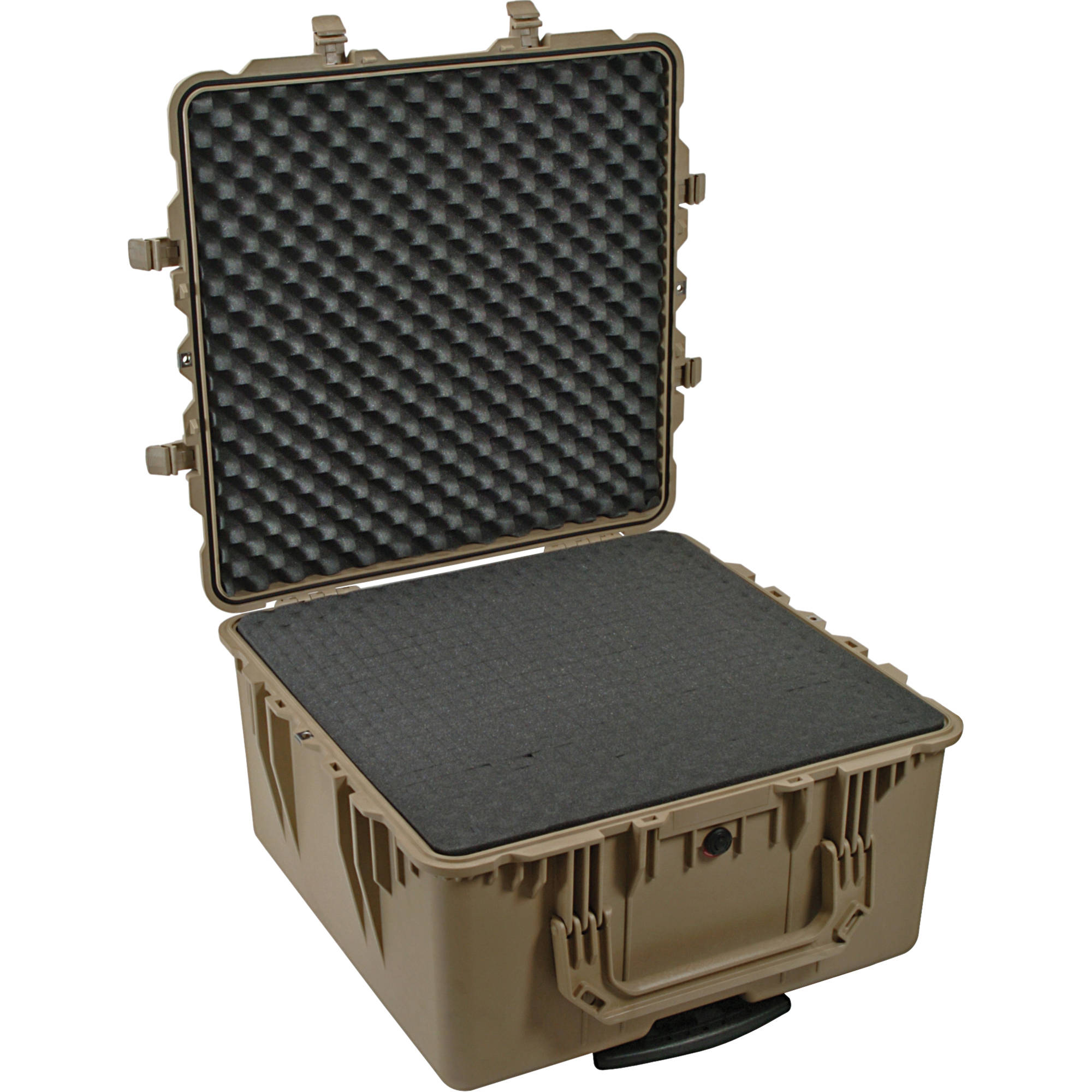 Pelican 1640 transport case in desert tan with foam interior — view 2