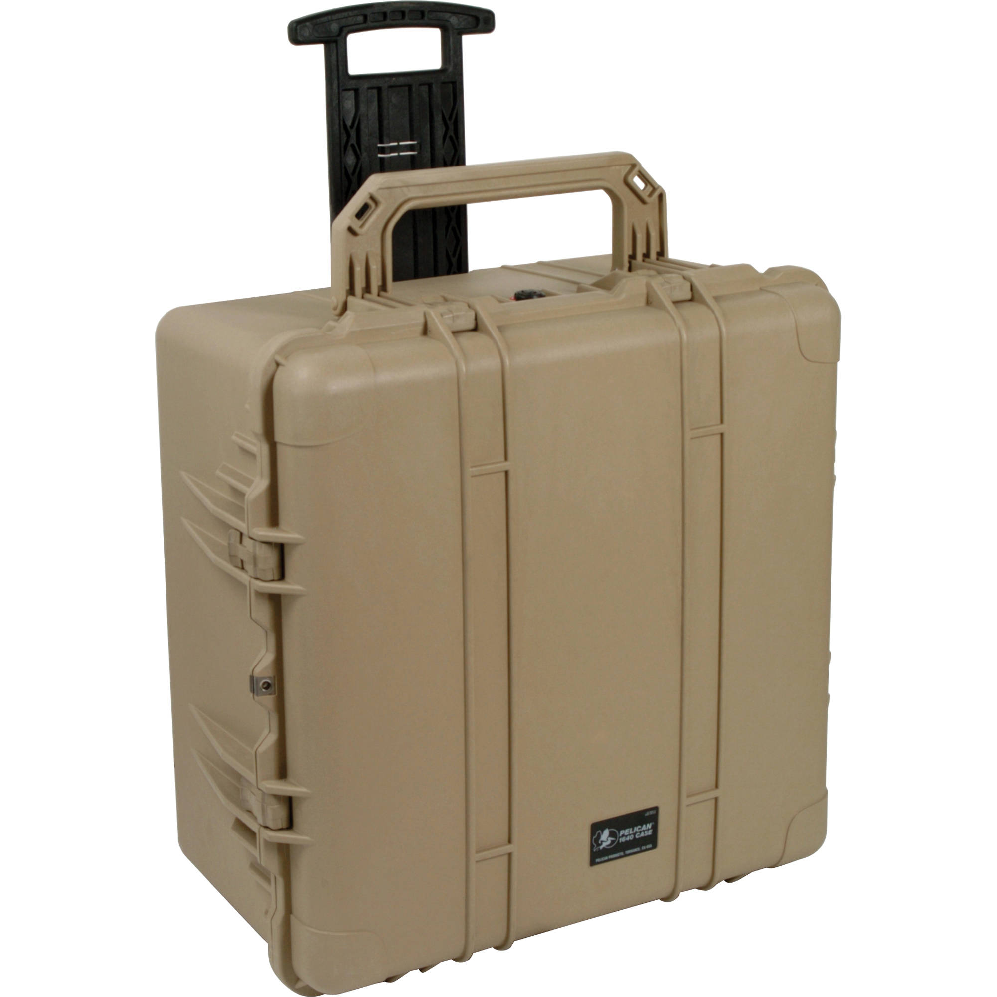 Pelican 1640 transport case in desert tan with foam interior — view 3